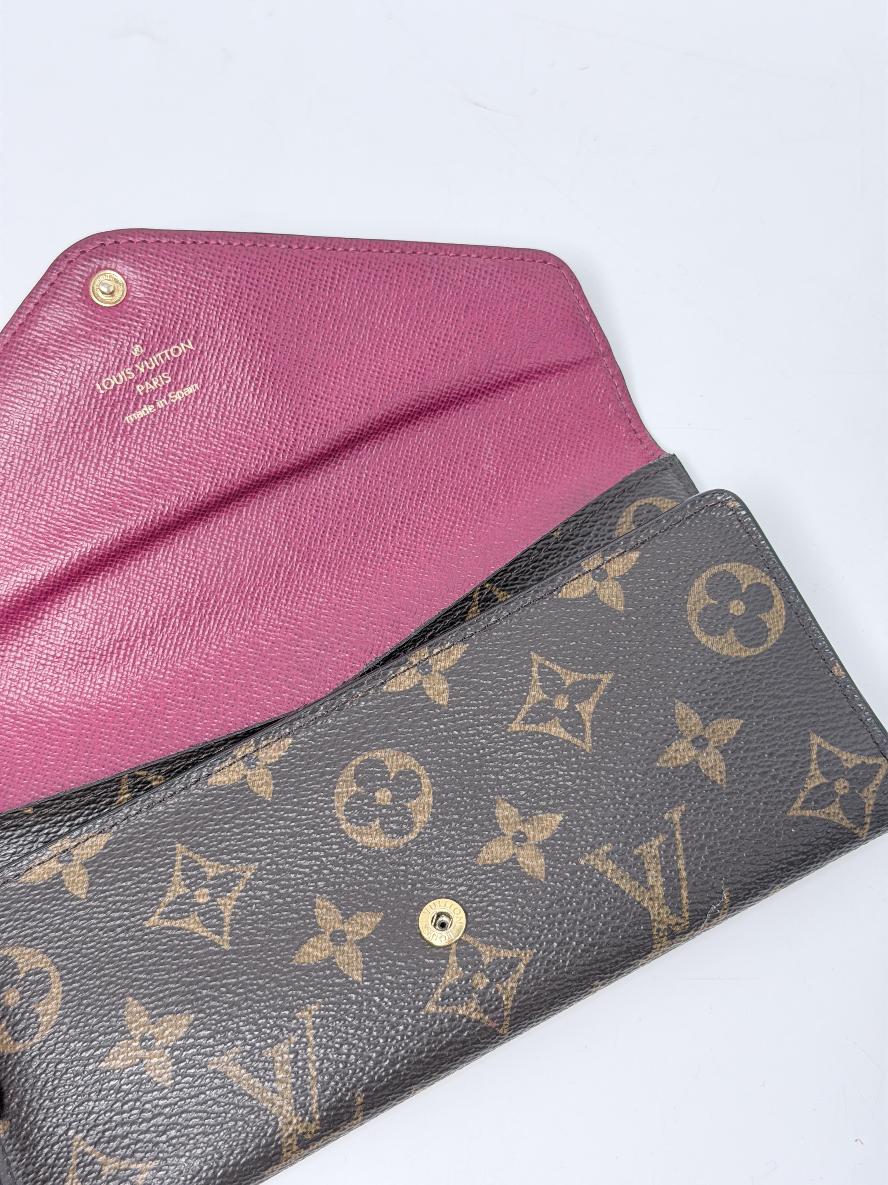 Monogram Josephine Wallet Fuchsia Pink Envelope Long Flap Bag Handbag JD619LV