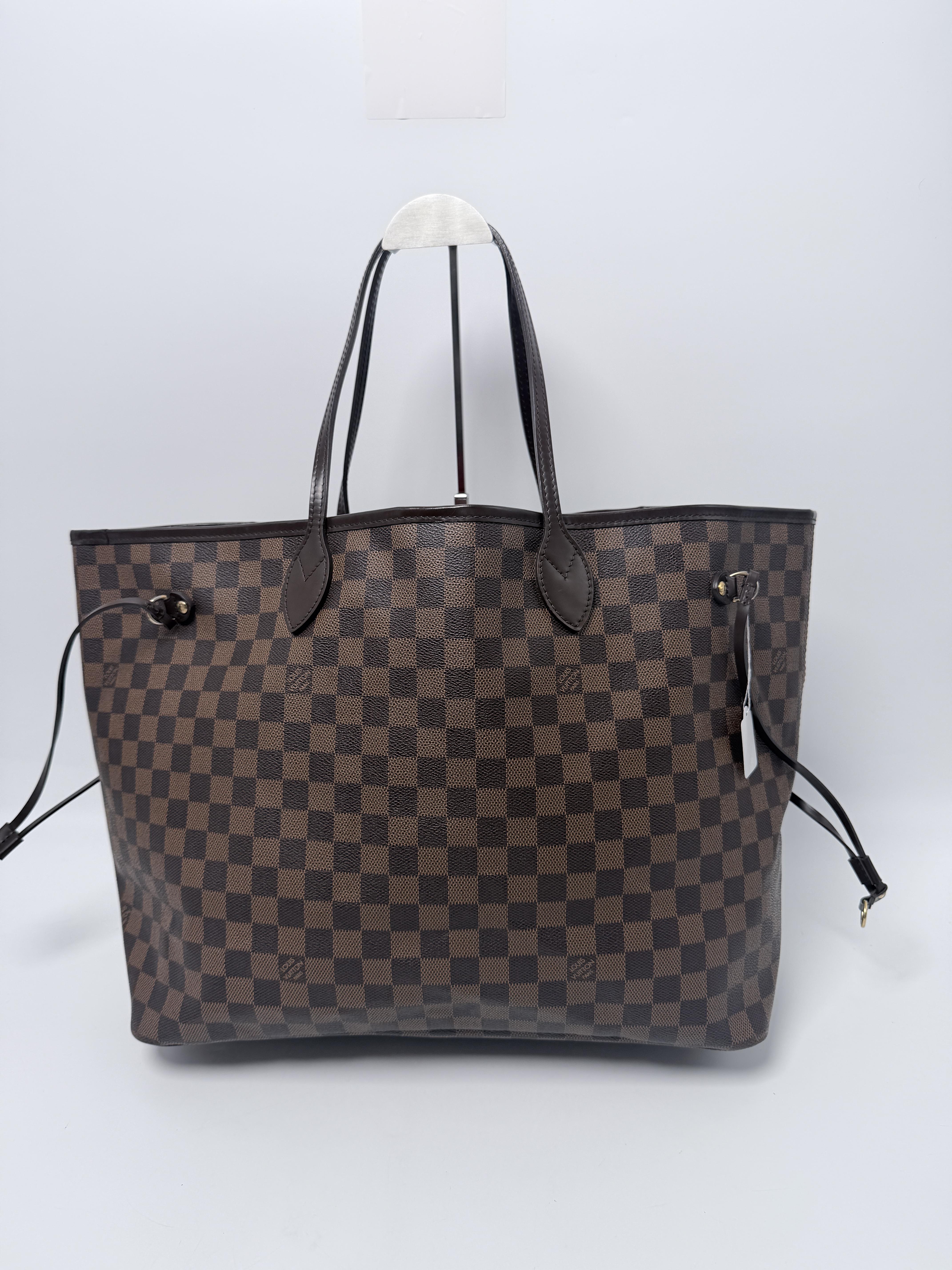 Damier Ebene Neverfull GM Tote Bag Shoulder Handbag JE671LV