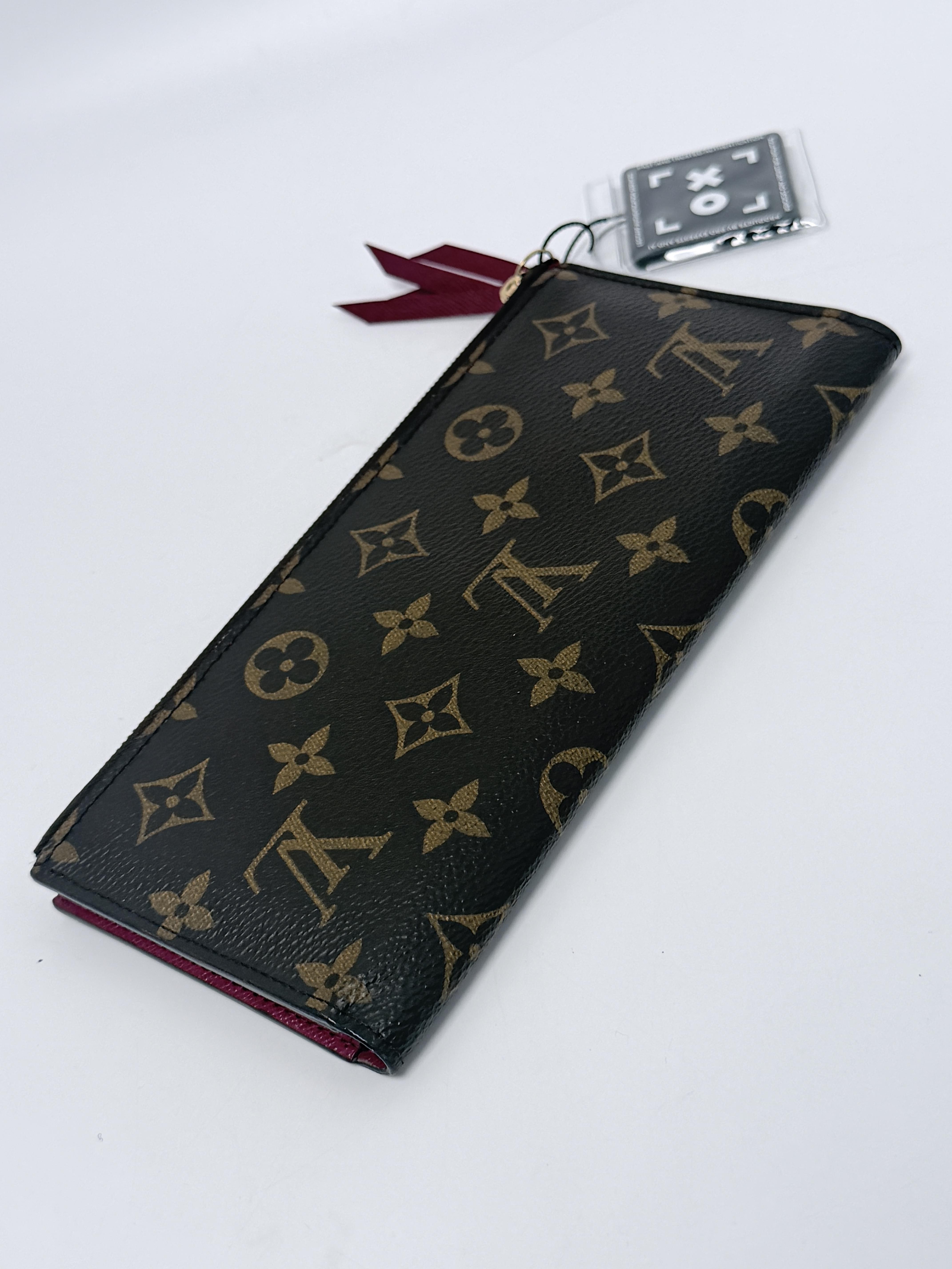 Monogram Adele Long Wallet Fuchsia Pink Zip Clutch JD1452LV