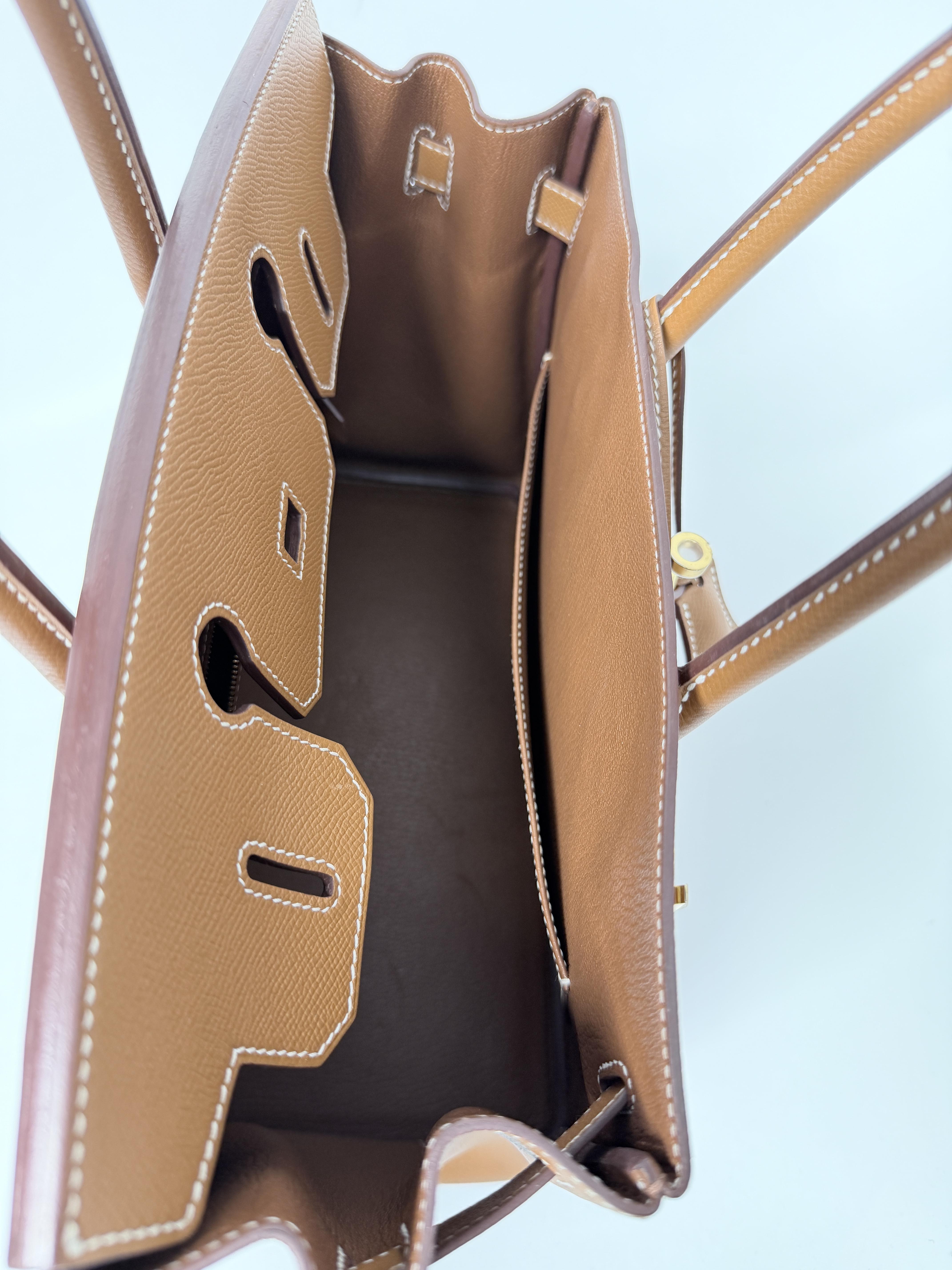 Pre-owned HERMÈS Leather Tote Bags Brown Togo Birkin 30 Top Handle Handbag Shoulder Bag Gold Hardware FJ002HM