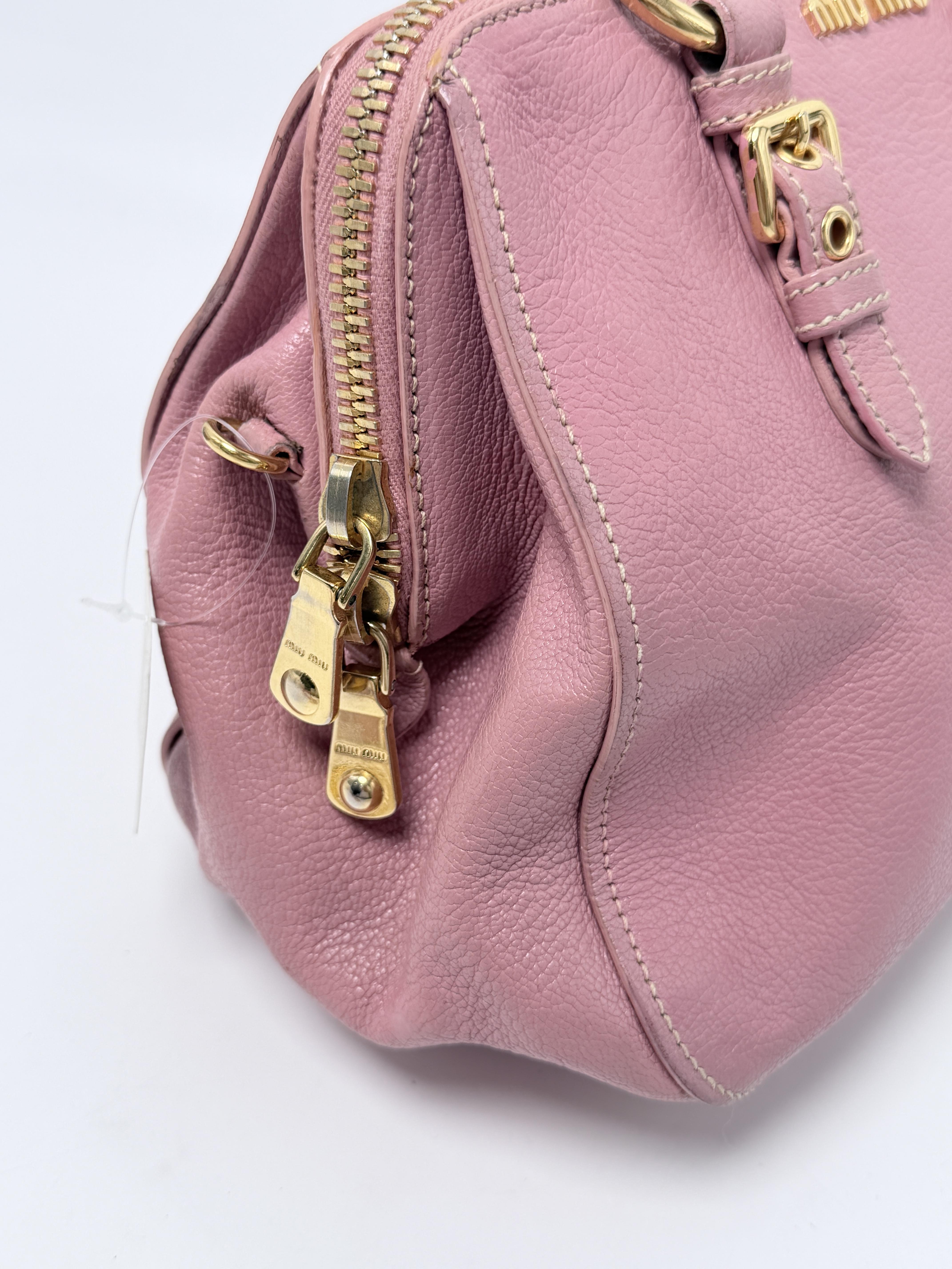 Peonia Pink Madras Goatskin Bauletto Top Handle Bag XU008MM