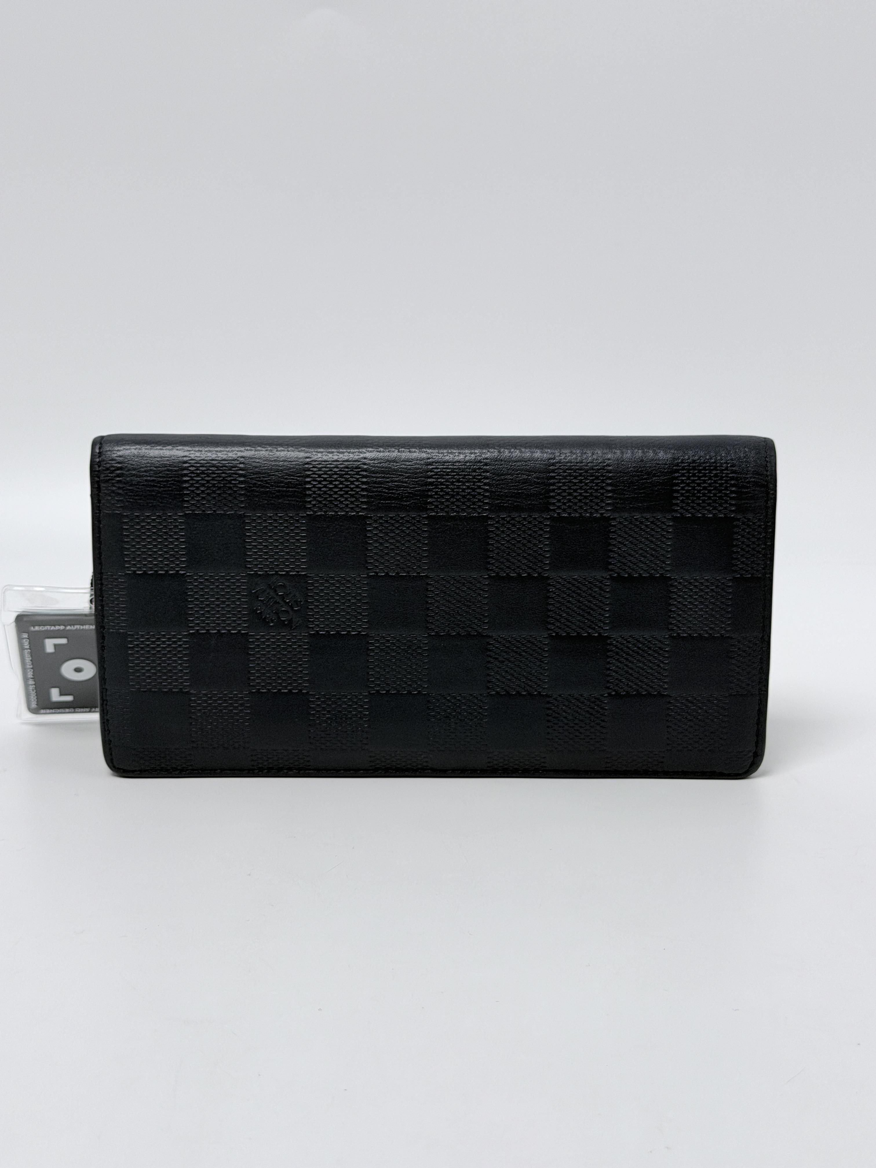 Damier Infini Brazza Long Wallet Cosmos Navy Blue JD1422LV