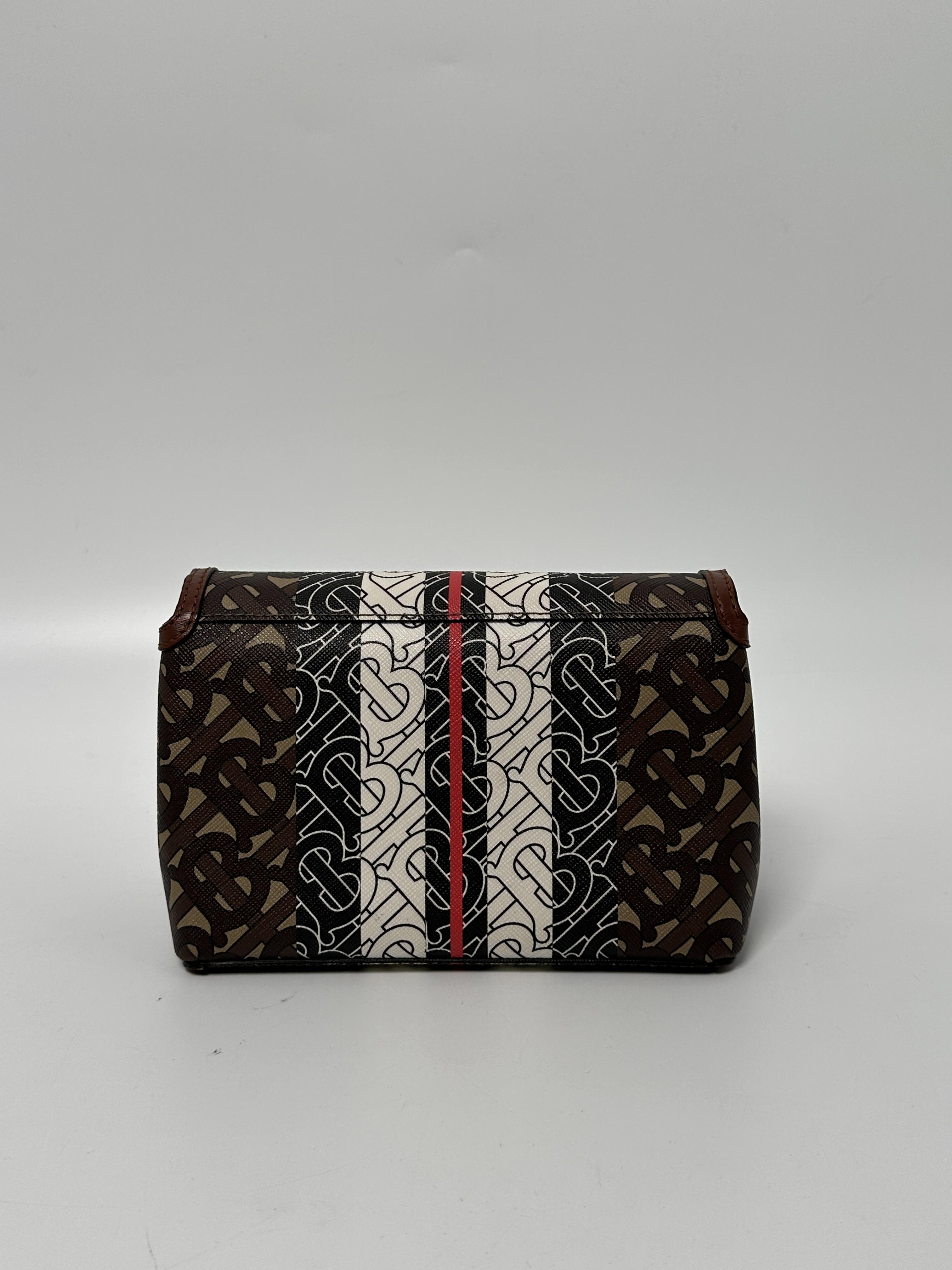 Pre-owned BURBERRY canvas Crossbody Bags TB Monogram Stripe Note Crossbody Bag ZS002XBR