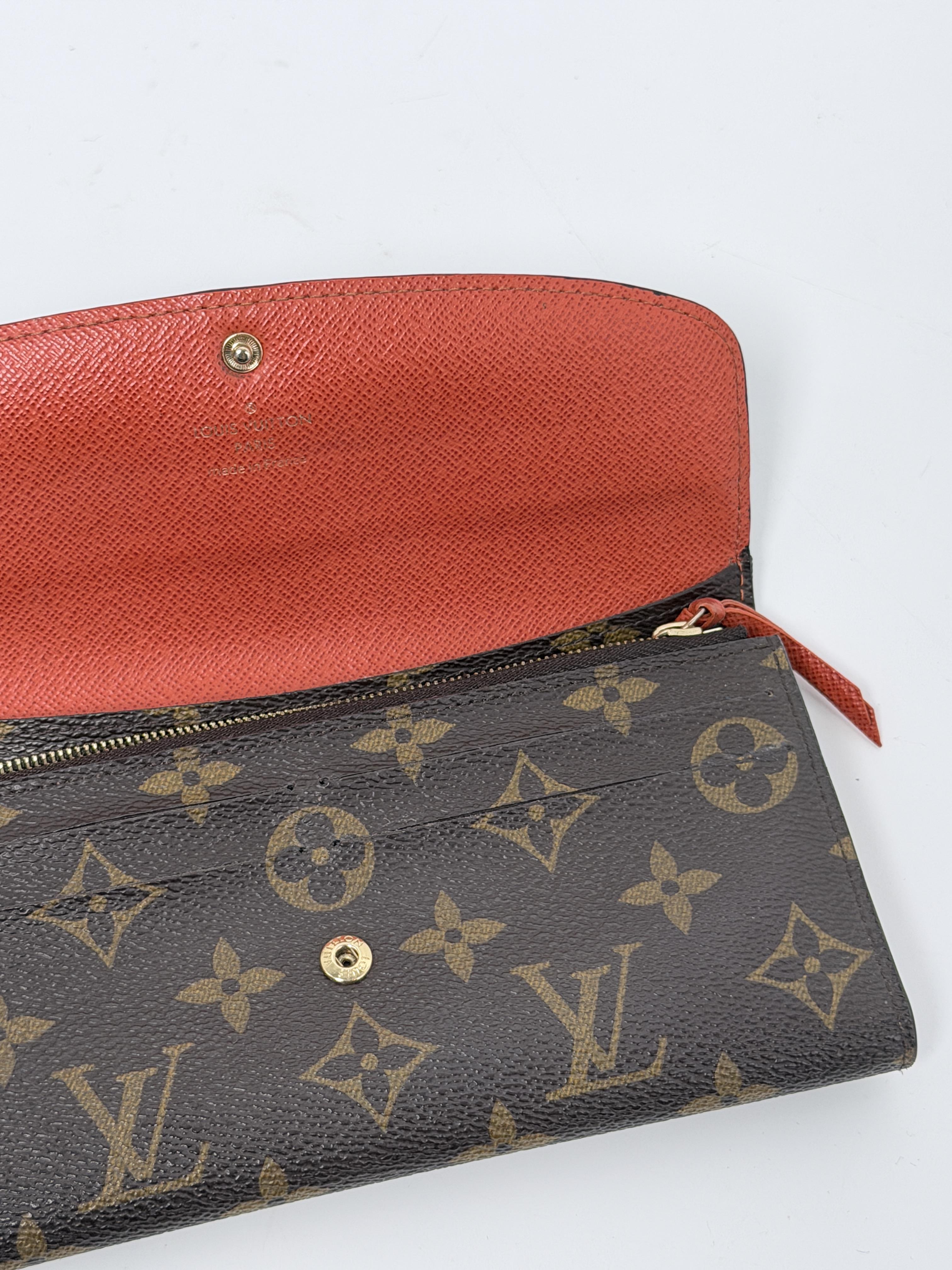 Monogram Emilie Long Envelope Wallet Rouge Red JD299LV