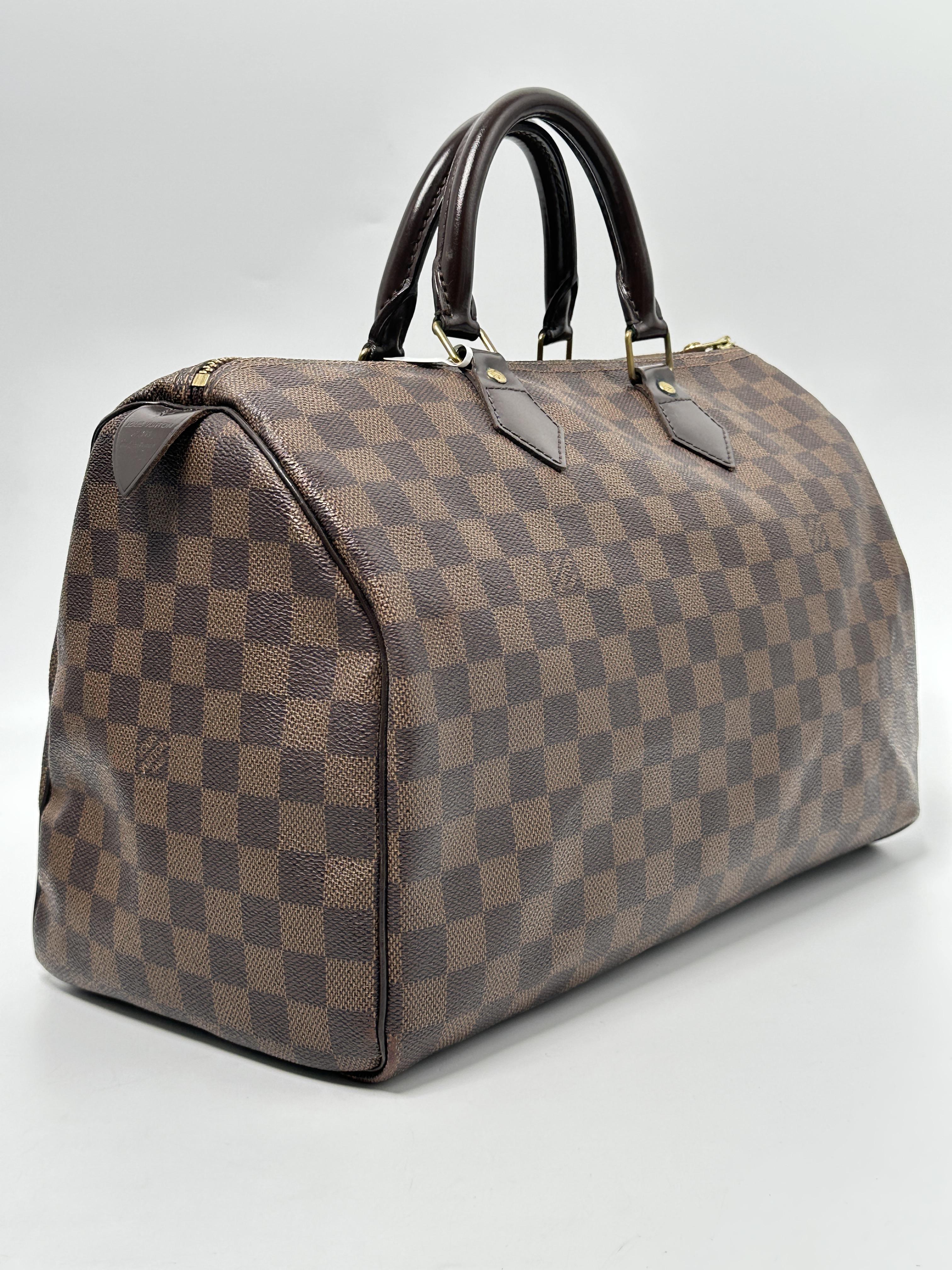 Damier Ebene Speedy 35 Top Handle Handbag Shoulder Handbag JA591LV