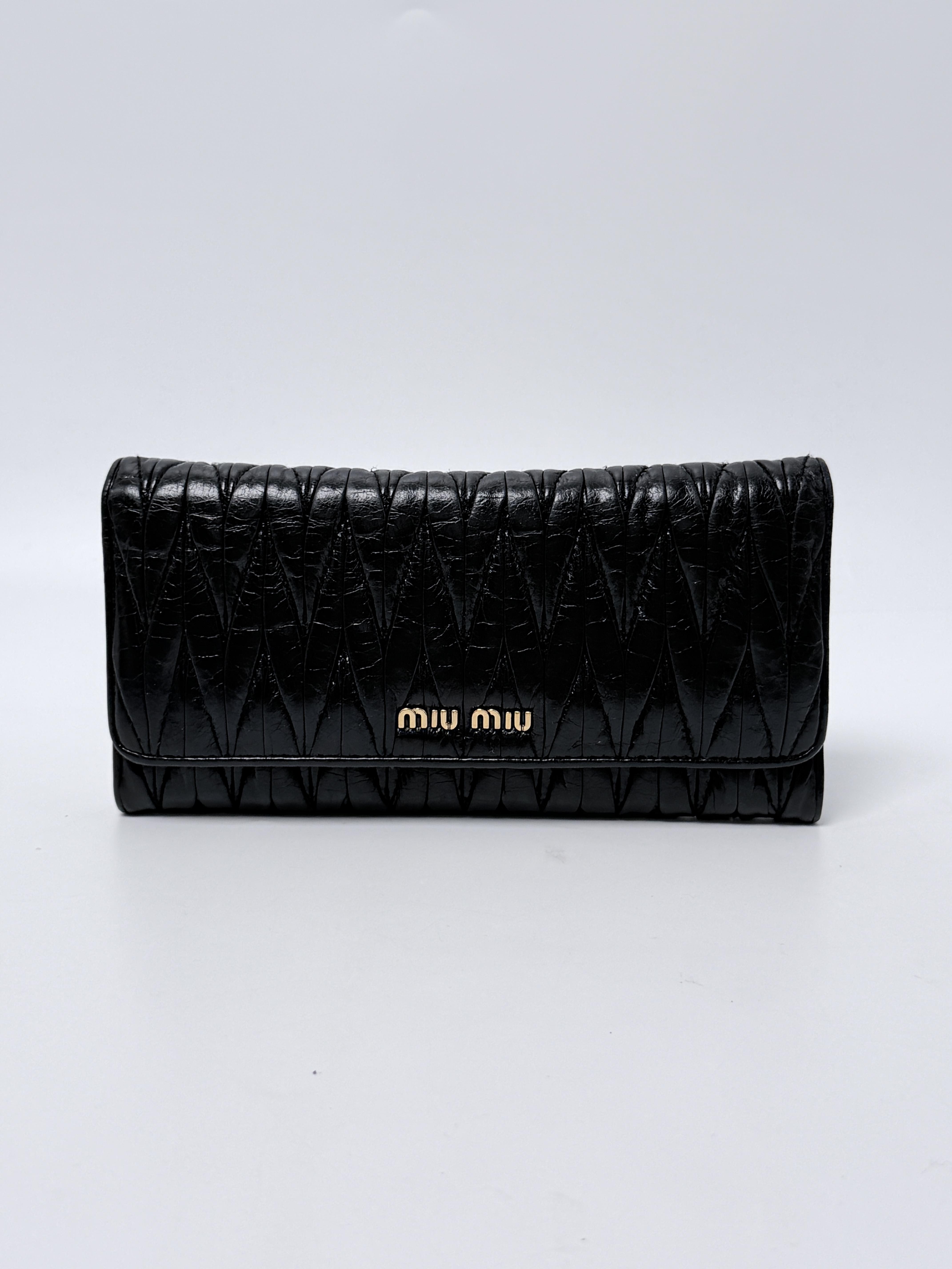 Matelasse Continental Long Flap Wallet Nero Black JD1534MM
