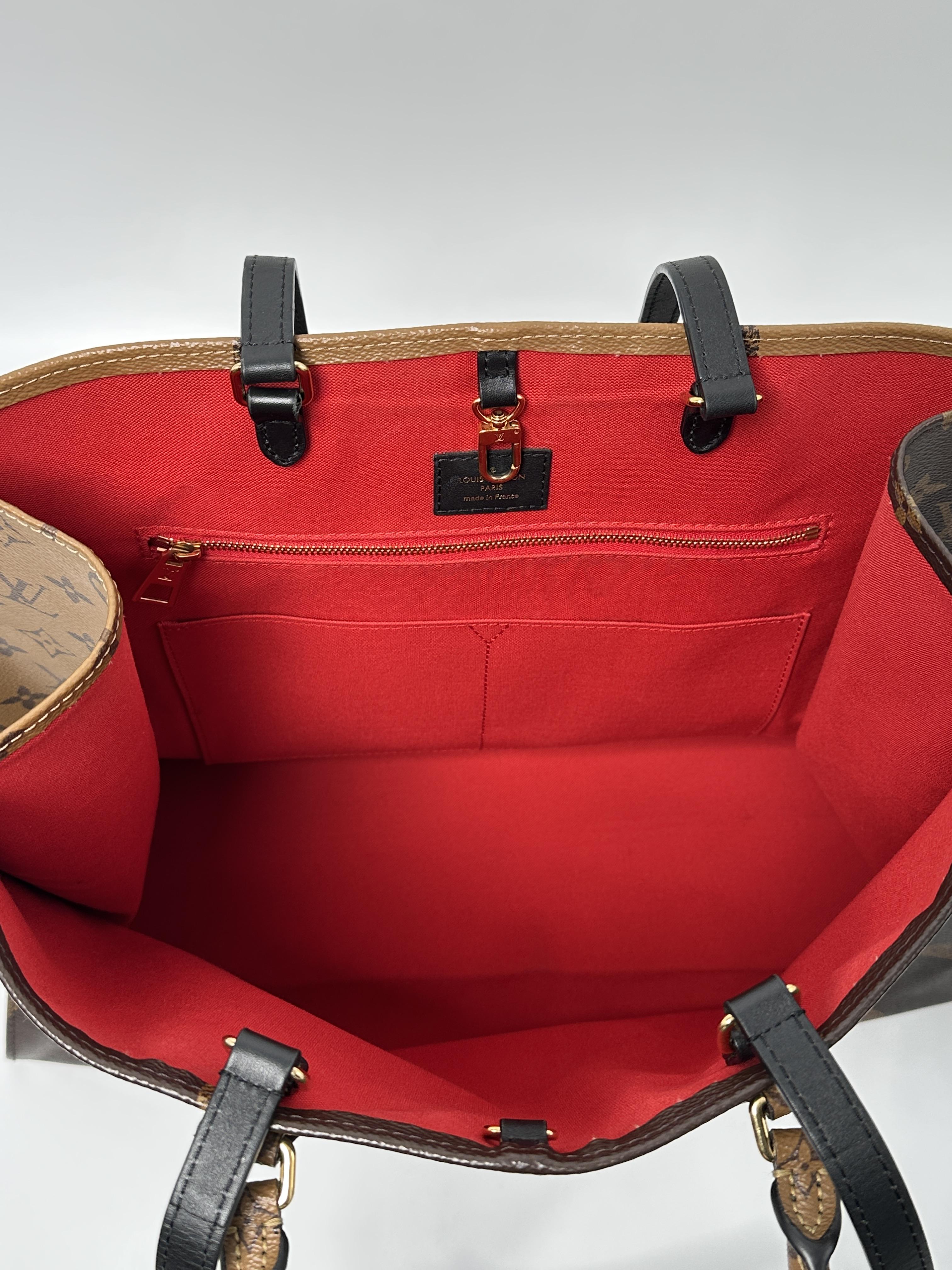 Pre-owned Louis Vuitton Canvas Tote Bags Monogram Giant OnTheGo GM Tote Bag Shoulder Handbag JD808LV