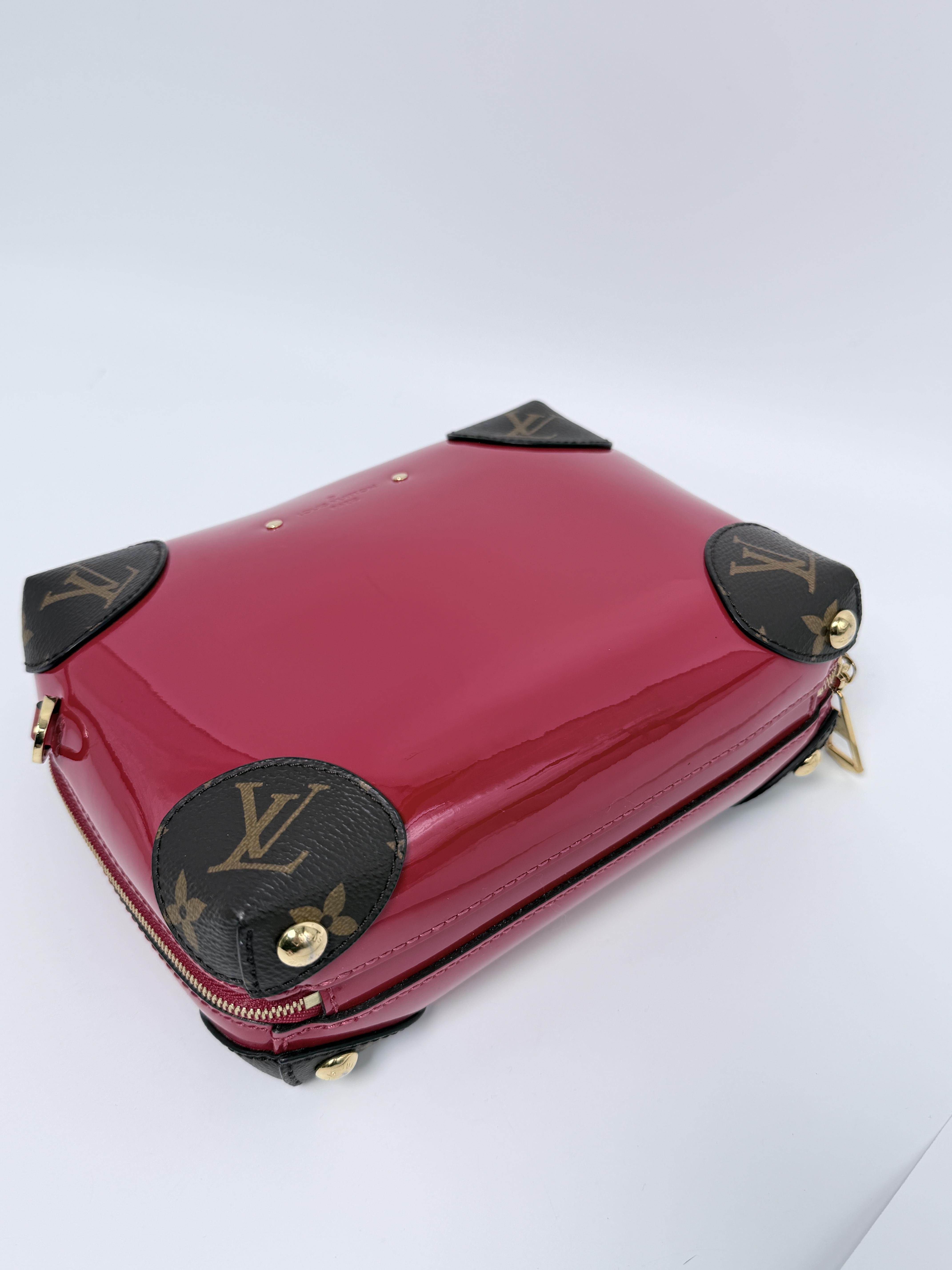 Pre-owned Louis Vuitton Leather Crossbody Bags Vernis Miroir Venice Crossbody Bag 2Way Shoulder Handbag Red JE121LV