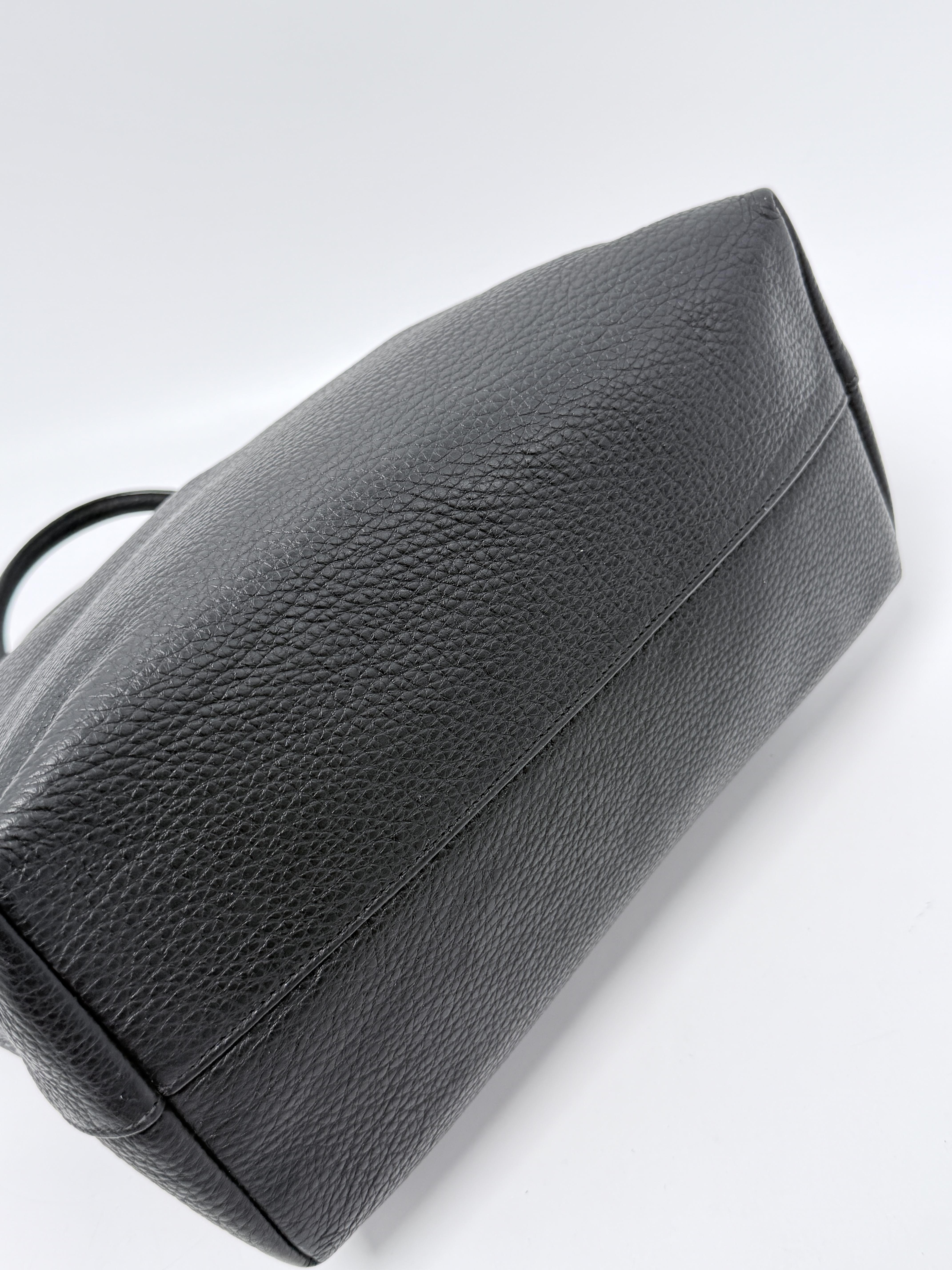 Vitello Phenix Black Tote Bag Shoulder Crossbody Handbag JA1364PR