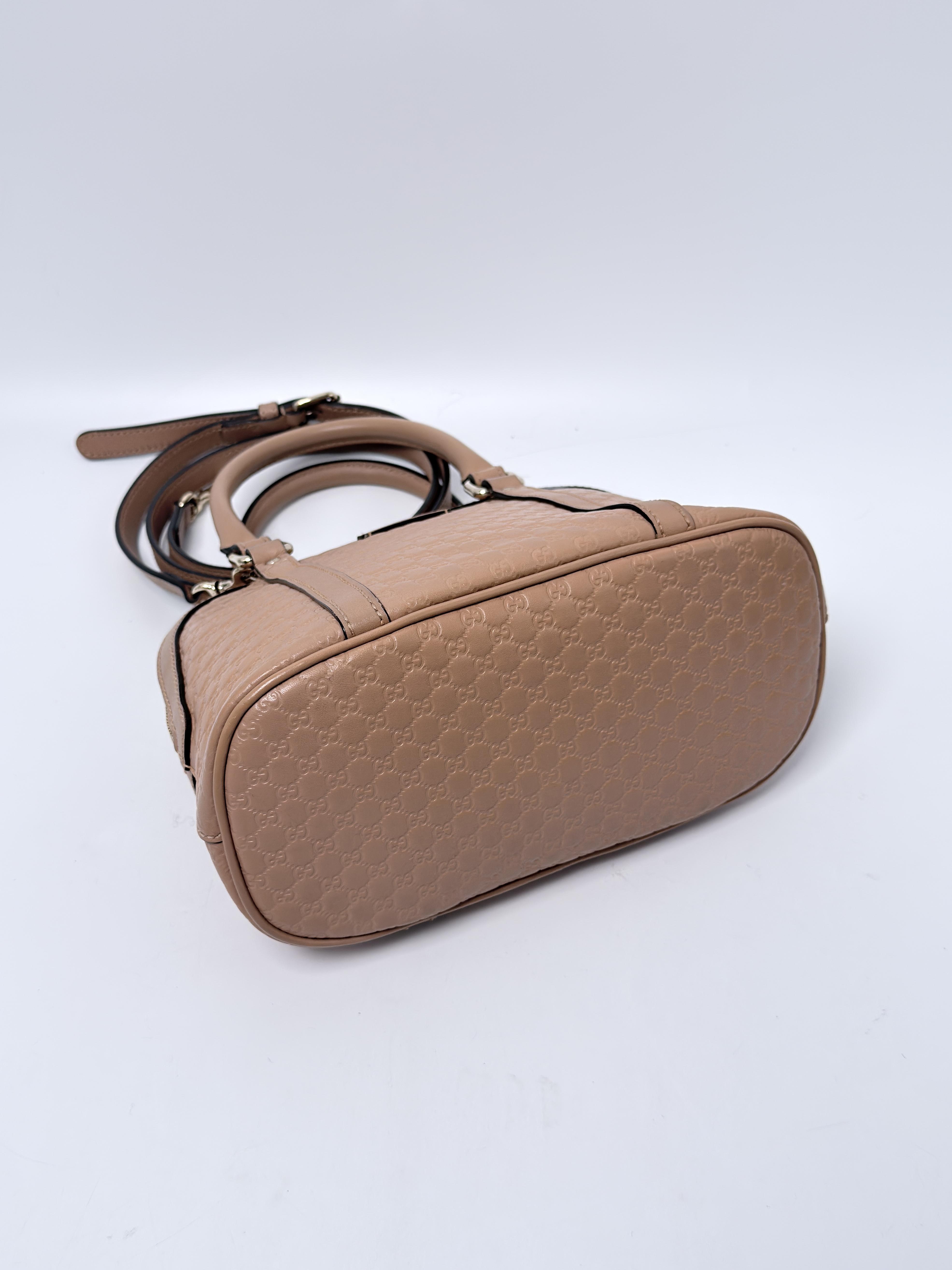 Microguccissima Mini Dome Bag Beige Crossbody Satchel Handbag ZS096GG