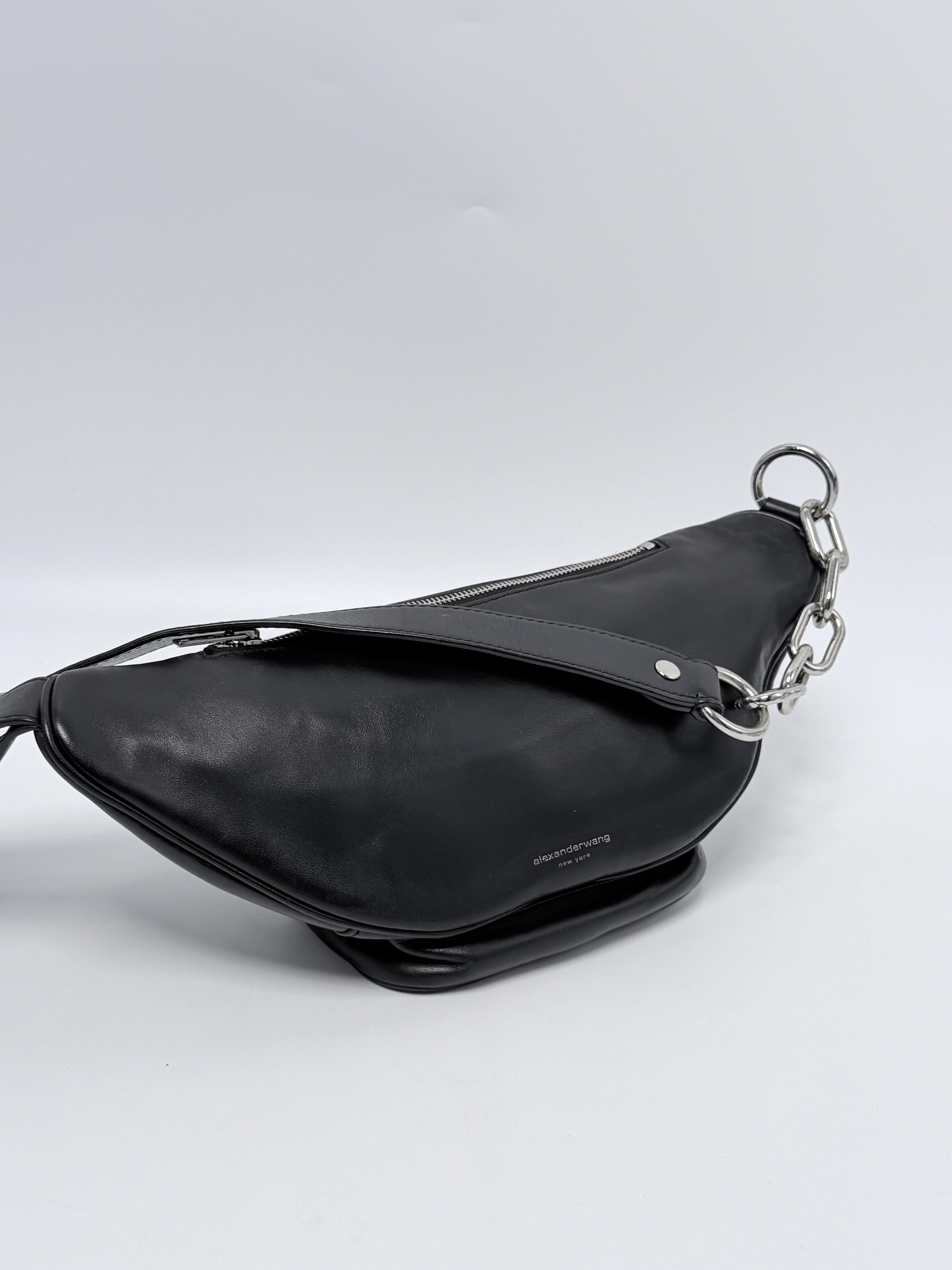 Attica Black Nappa Multi Zip Fanny Pack Belt Bag JD1384AW