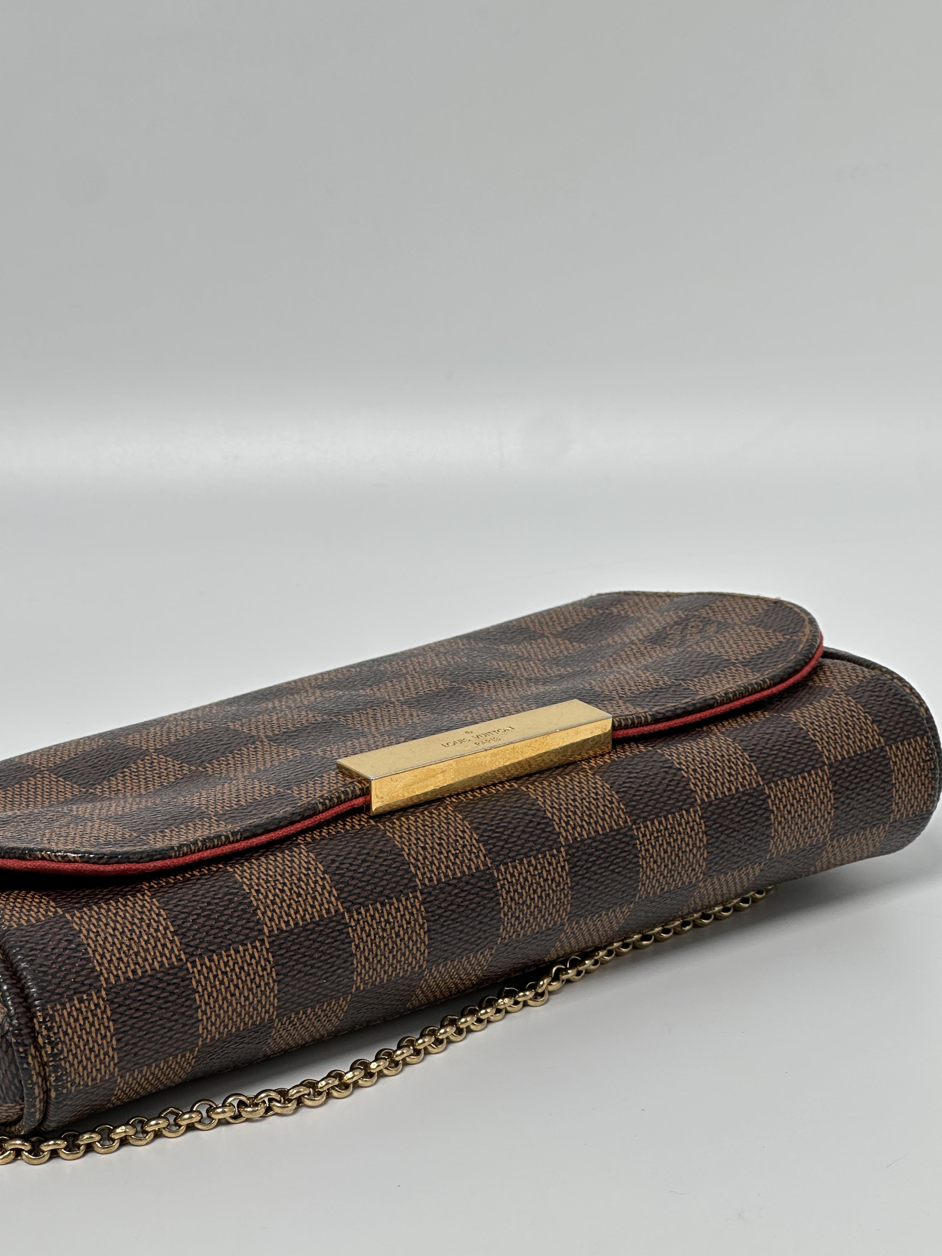 Clutches & Wristlets Favorite PM Damier Ebene Crossbody Clutch Bag Brown XU382LV
