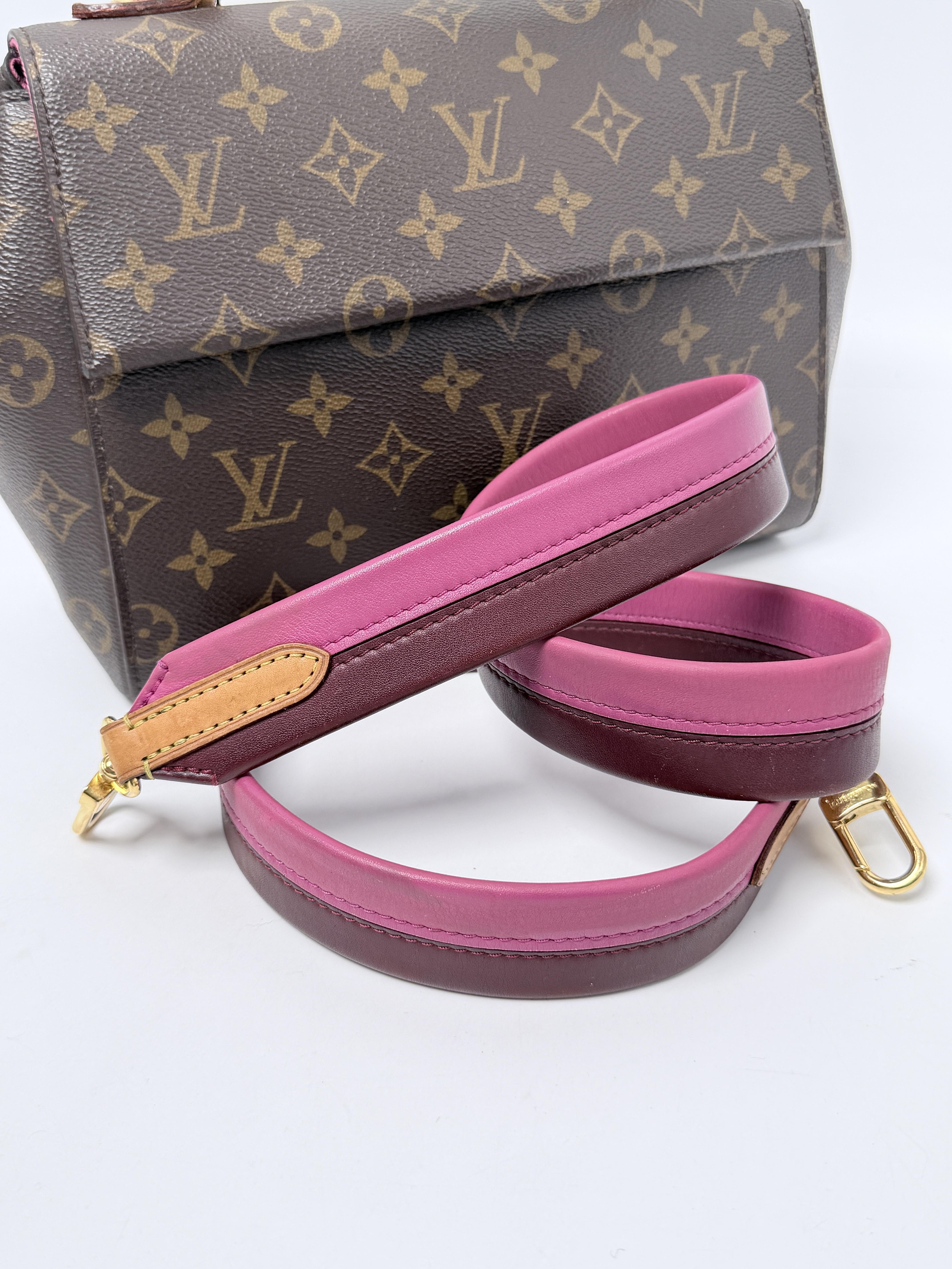 Monogram Cluny BB Bordeaux Fuchsia Top Handle Crossbody Bag JA1337LV