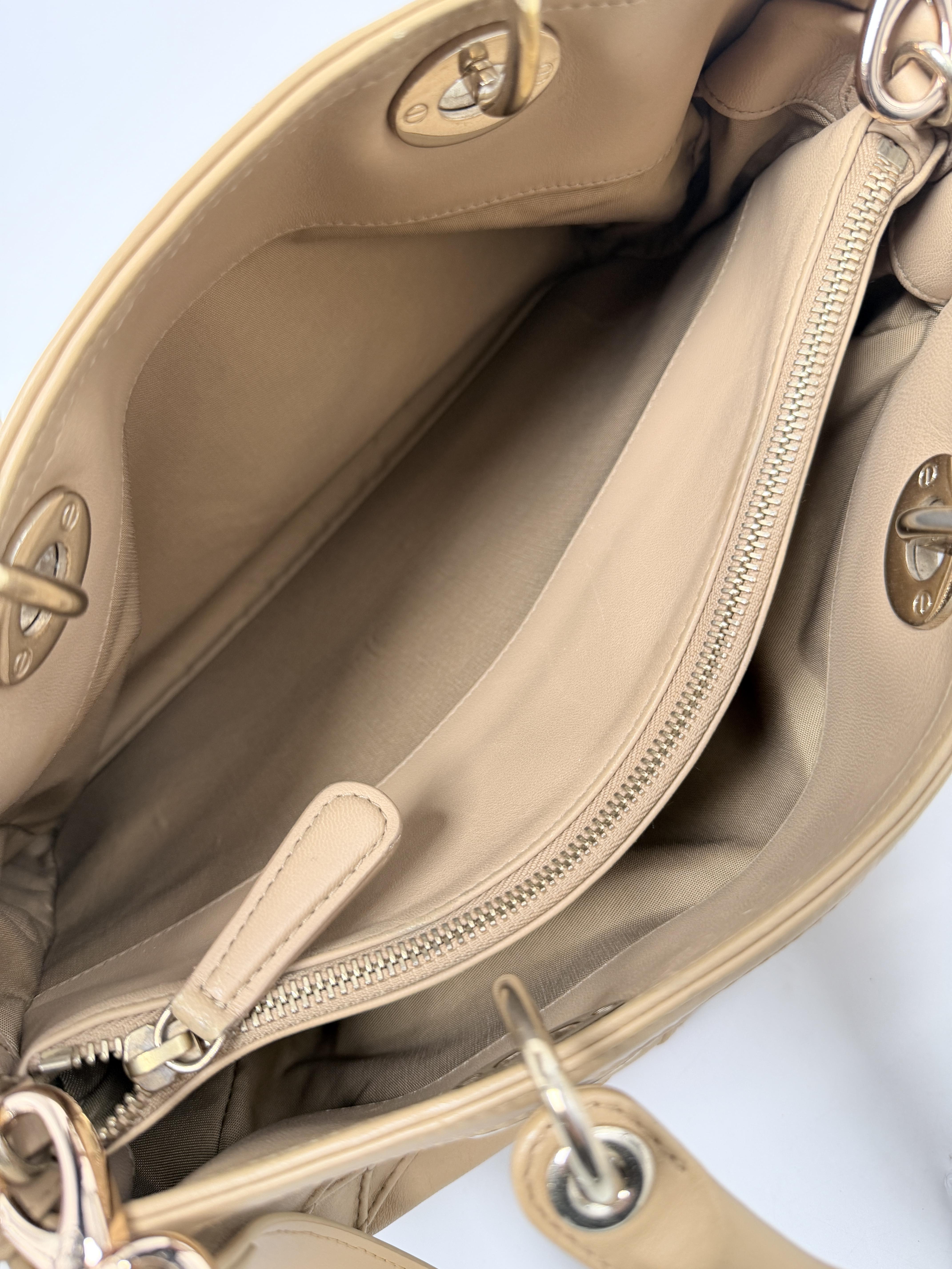 Christian Granville Polochon Beige Cannage Satchel Bag JD1239DR