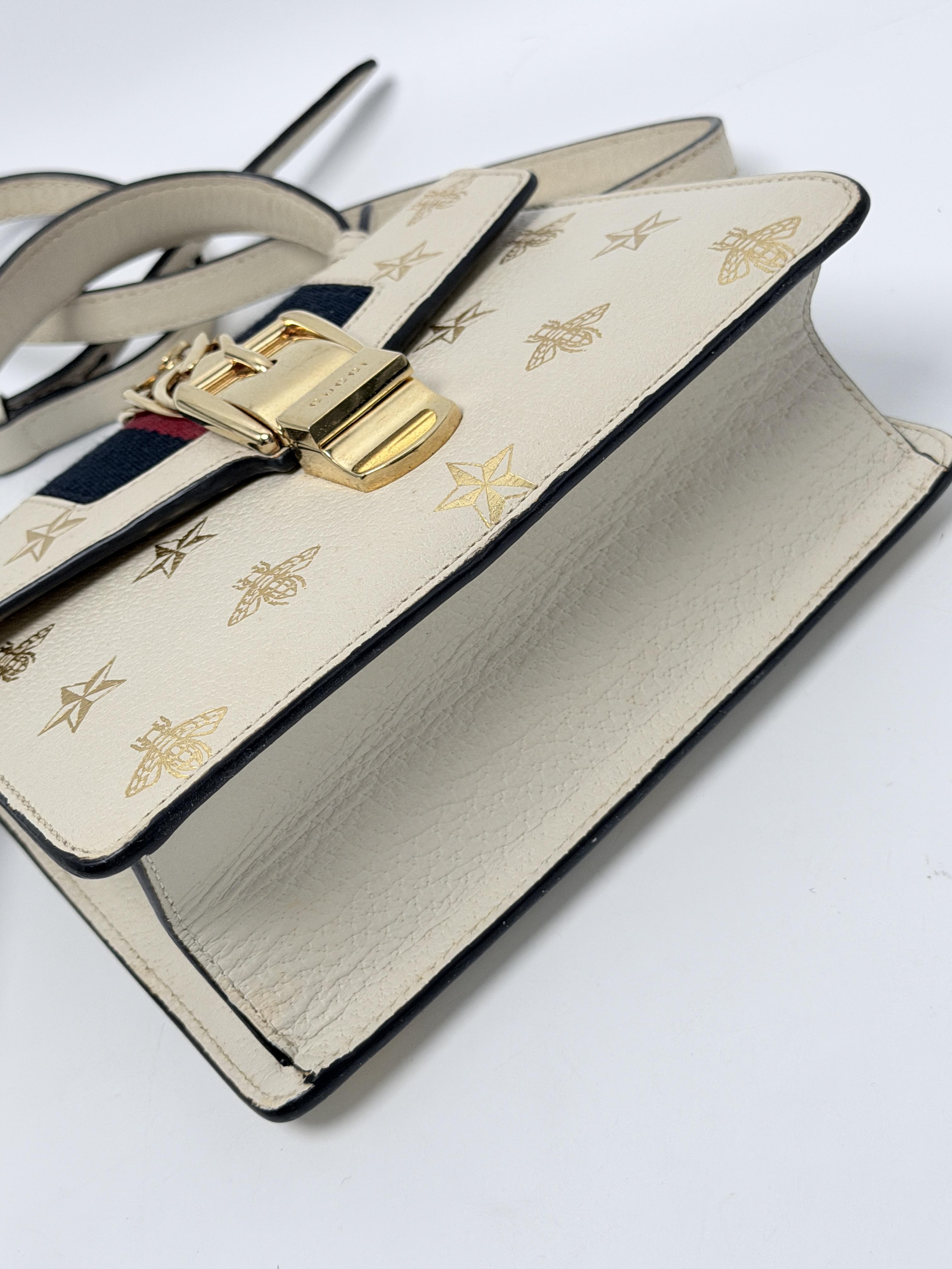 Sylvie Mini Top Handle Bag With Metallic Gold Bees And Stars JD1694GG