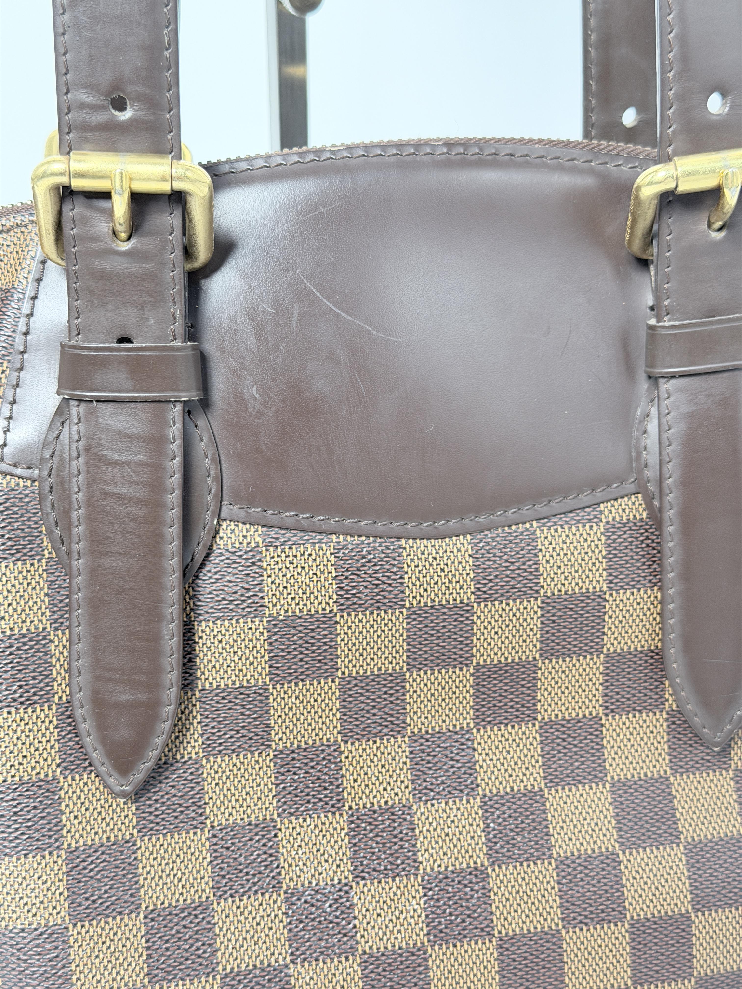 Pre-owned Louis Vuitton Leather Shoulder Bags Verona MM Damier Ebene Canvas Shoulder Bag YMLV114