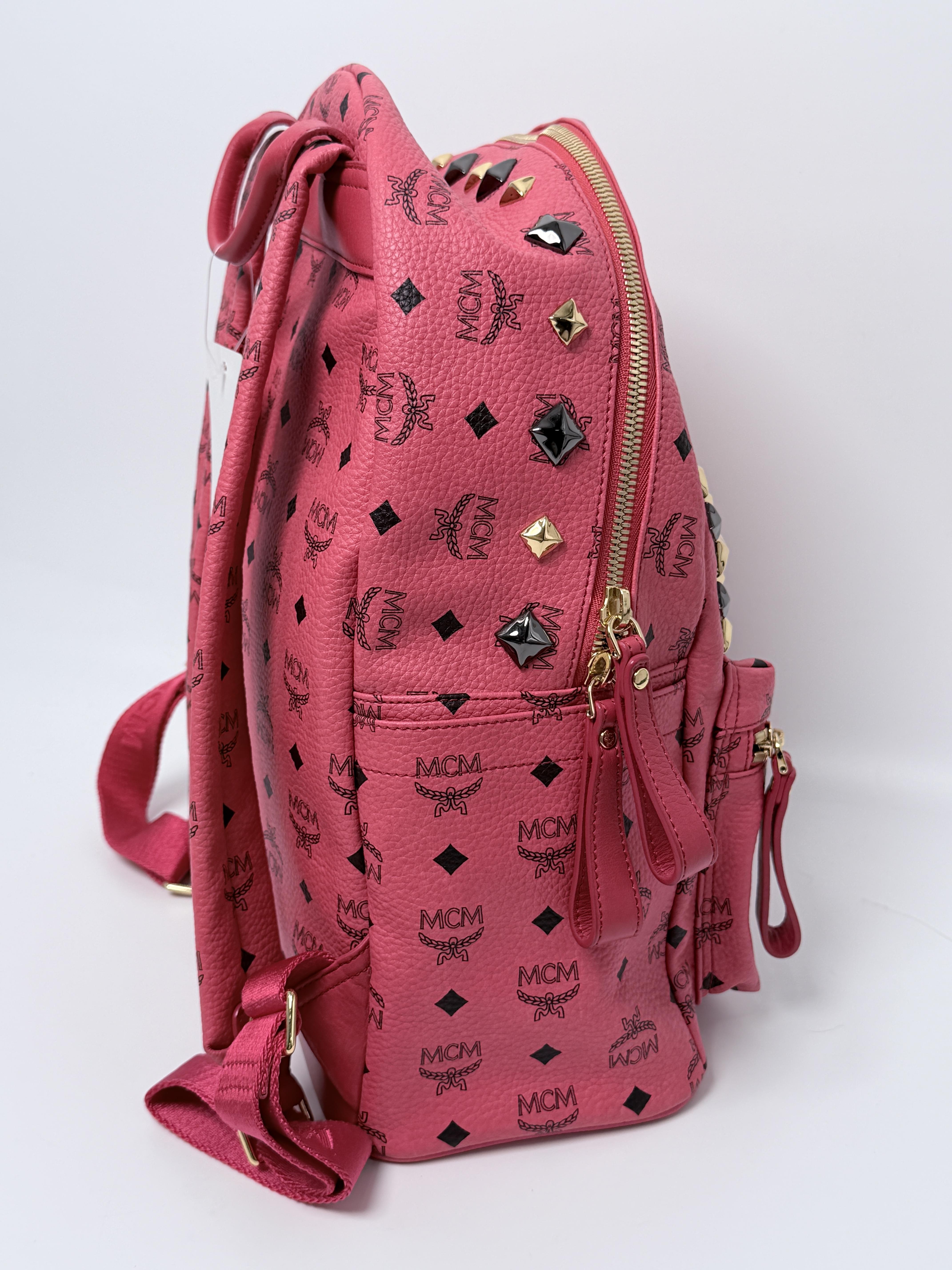 Stark Bebe Boo Studded Visetos Monogram Backpack Pink ZS001MCM