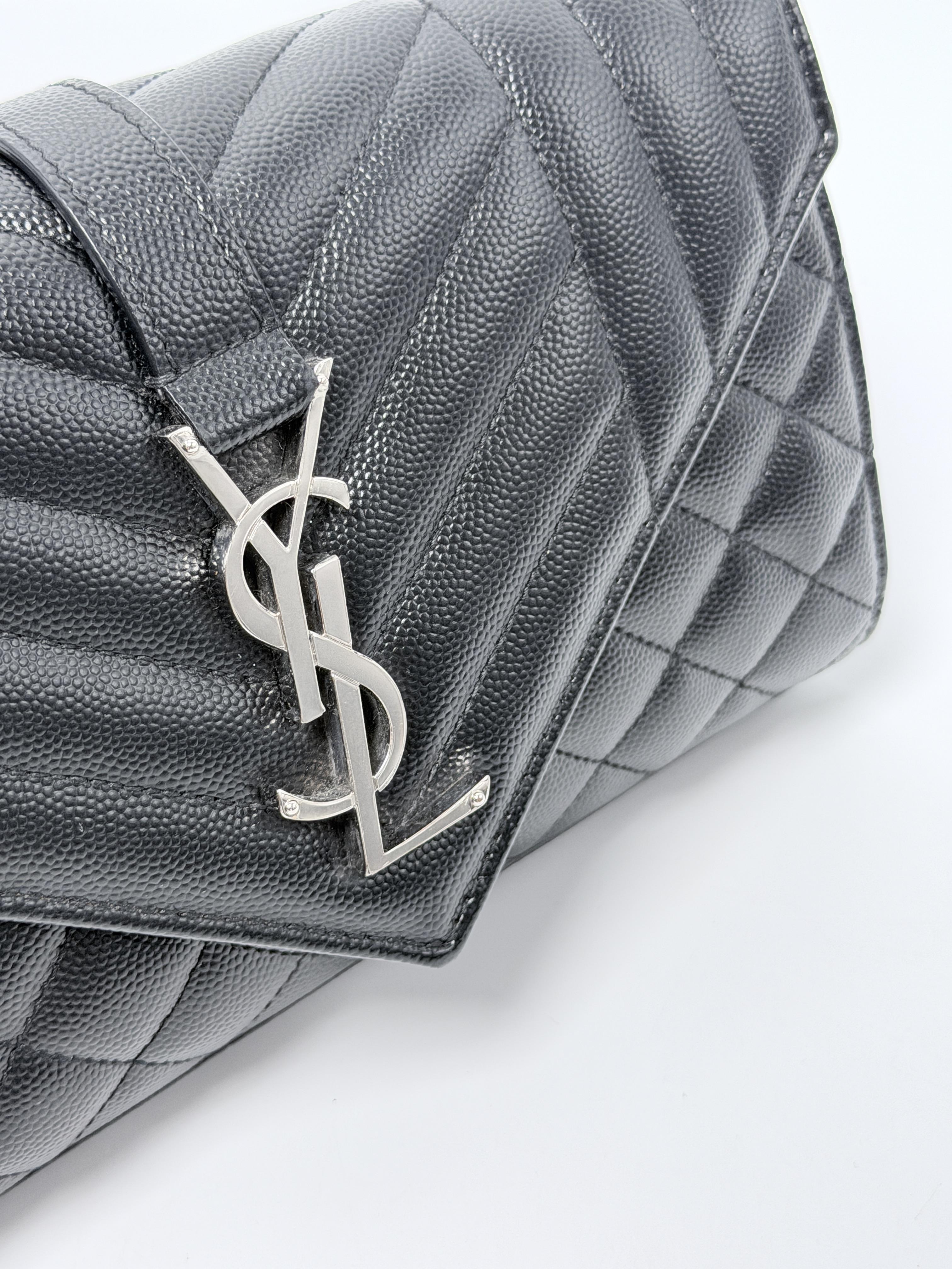 Saint Laurent YSL Small Envelope Mix Matelassé Grained Chain Bag ZS015YS
