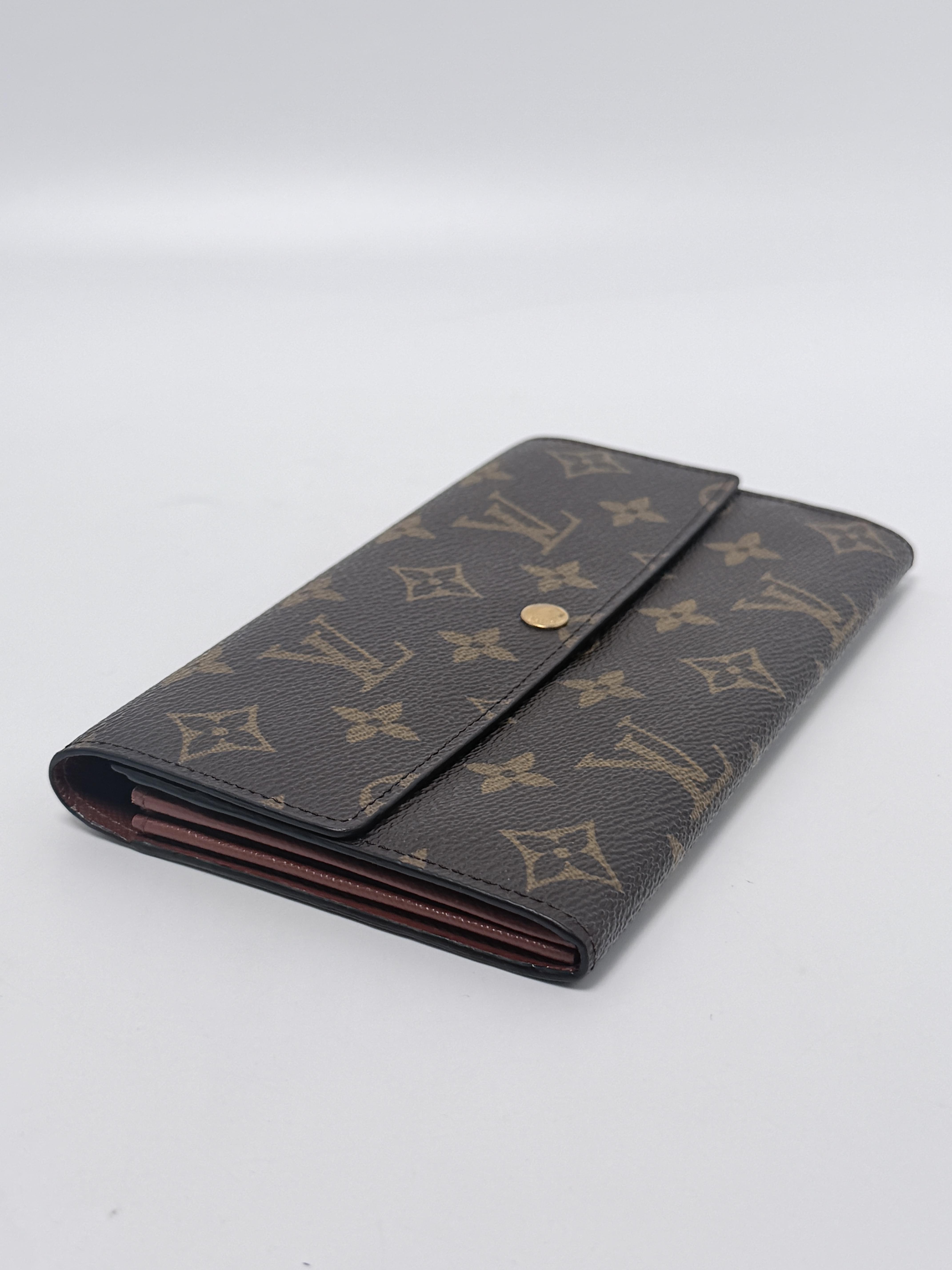 Sarah Wallet Monogram Canvas Brown Long Continental Flap Bifold Wallet JD1285LV