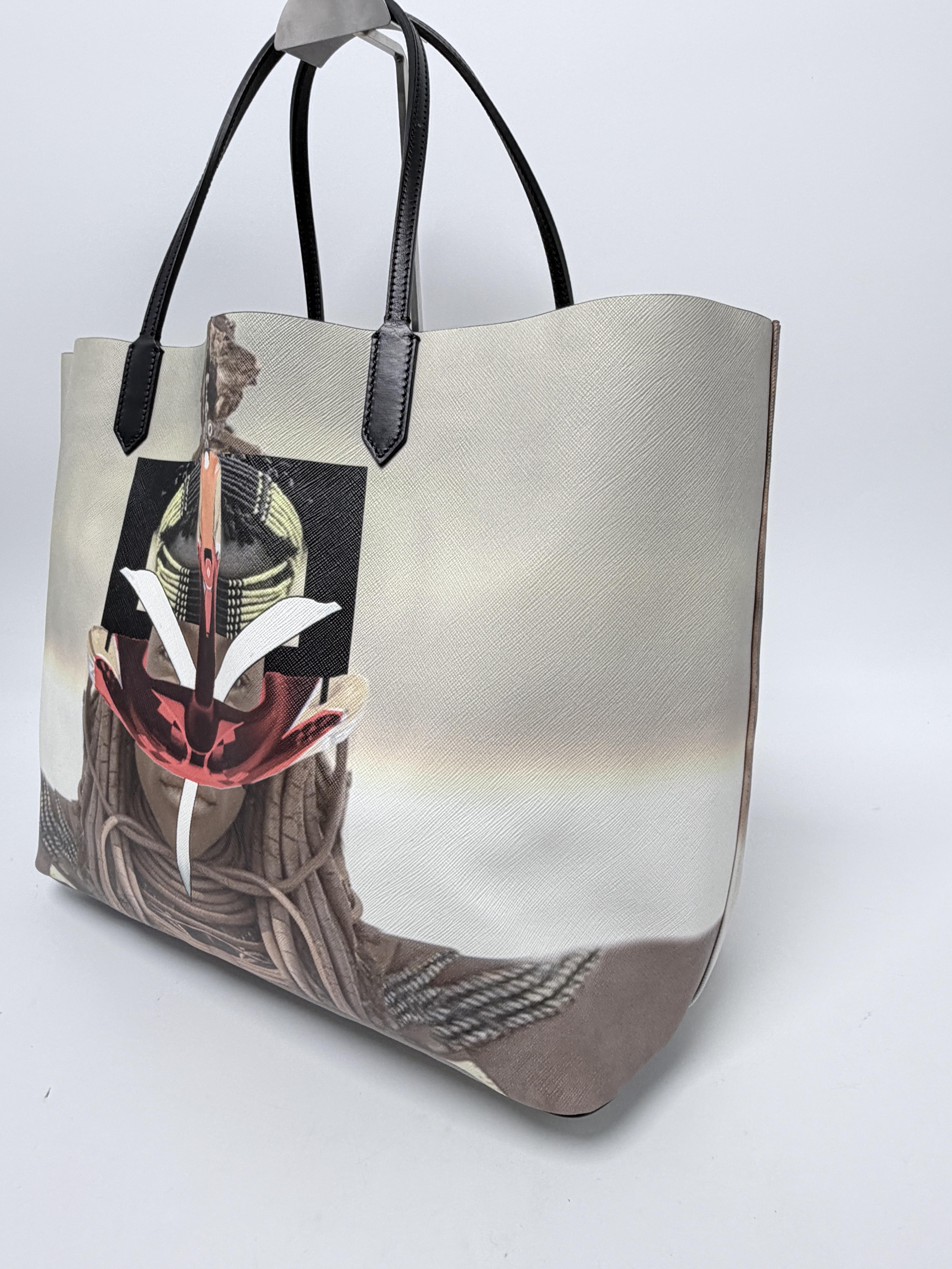 Antigona Tribal Girl Robot Himba Print Shopping Tote with Pouch JD1455GV