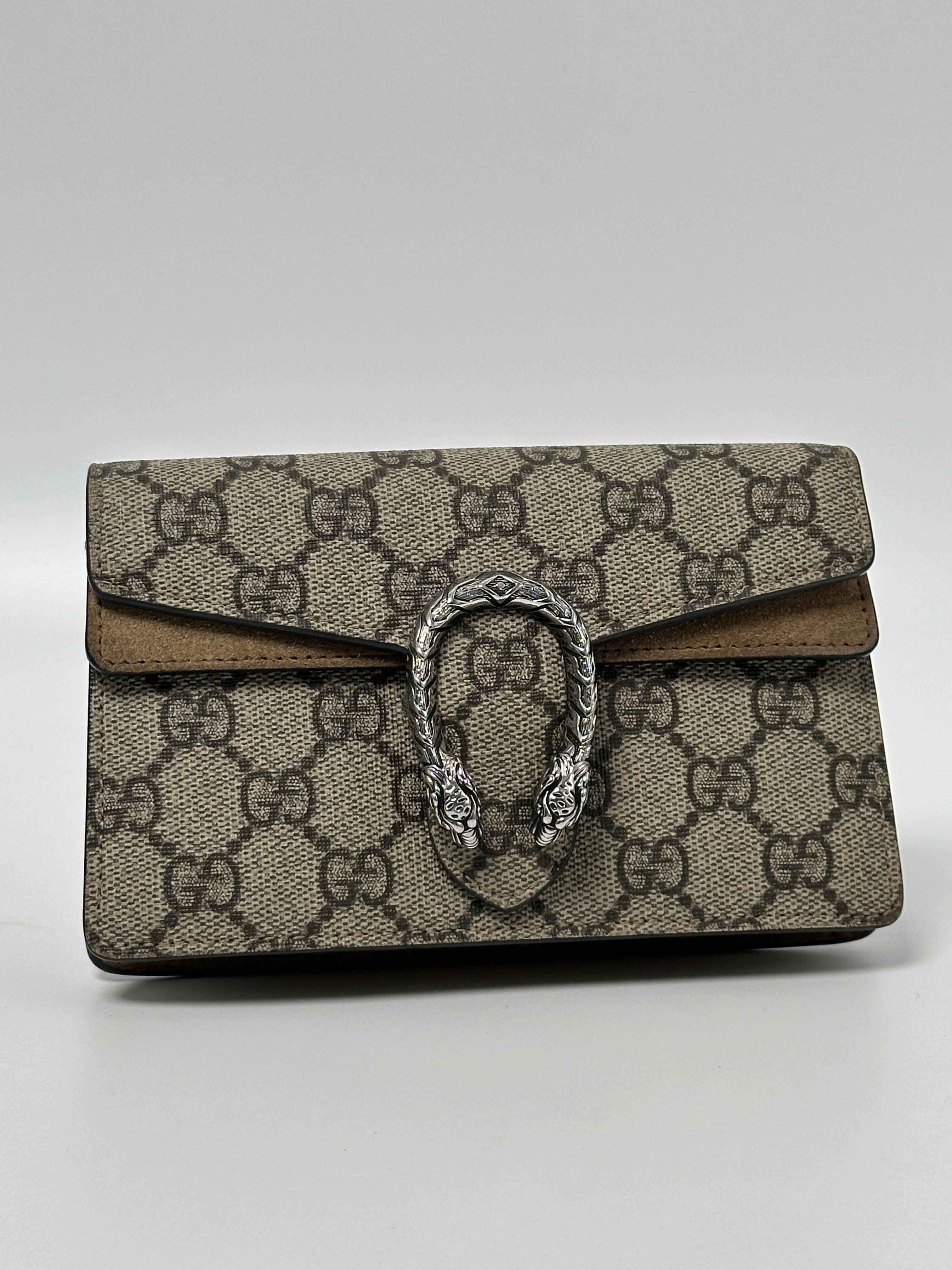 Pre-owned GUCCI Canvas Crossbody Bags Dionysus GG Supreme Super Mini Chain Crossbody Bag JD628GG