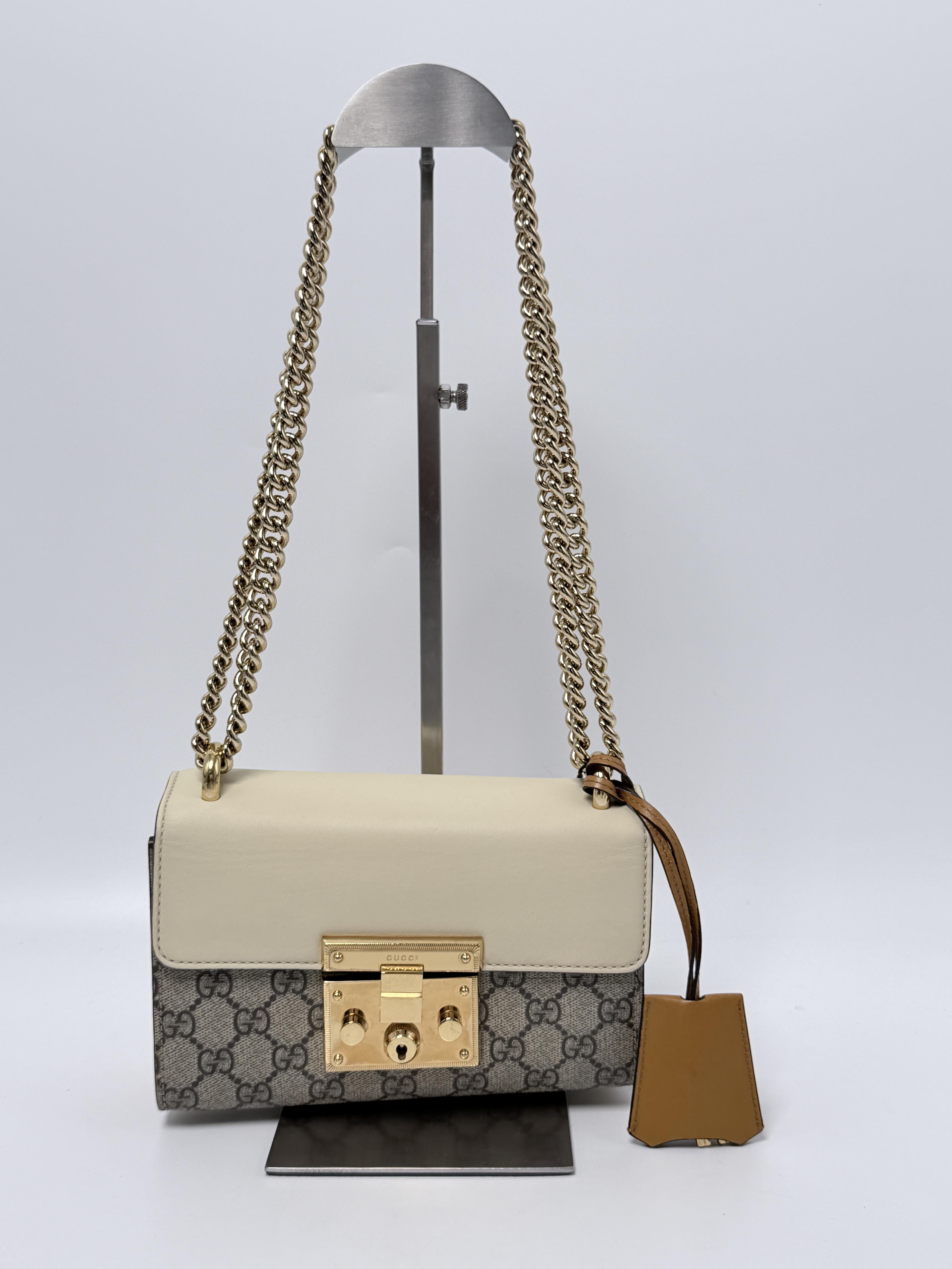 Padlock Small GG Chain Crossbody Bag Shoulder Handbag Muted Brown JD1397GG
