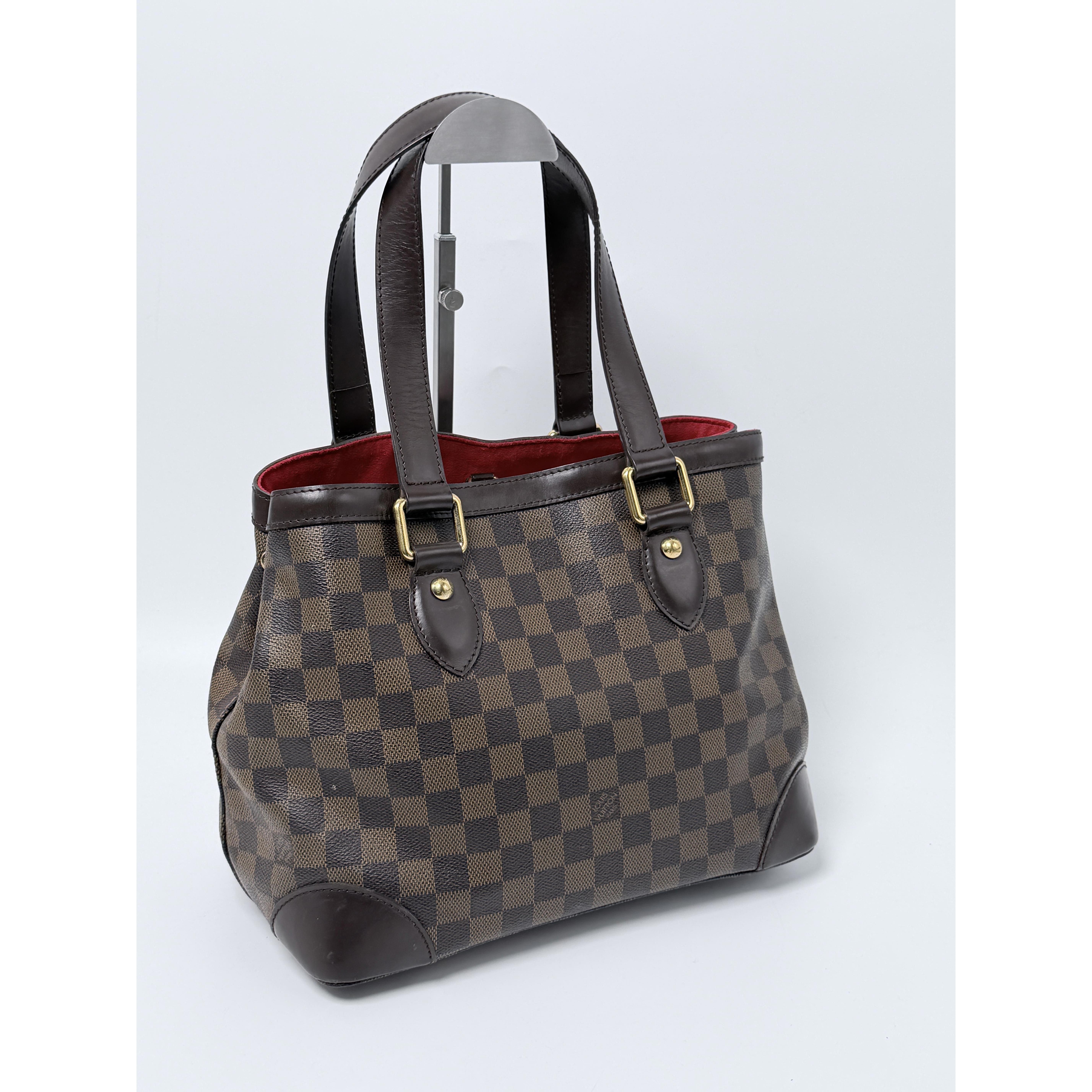 Pre-owned Louis Vuitton Canvas Shoulder Bags Damier Ebene Hampstead PM Shoulder Handbag Handle bag JA396LV