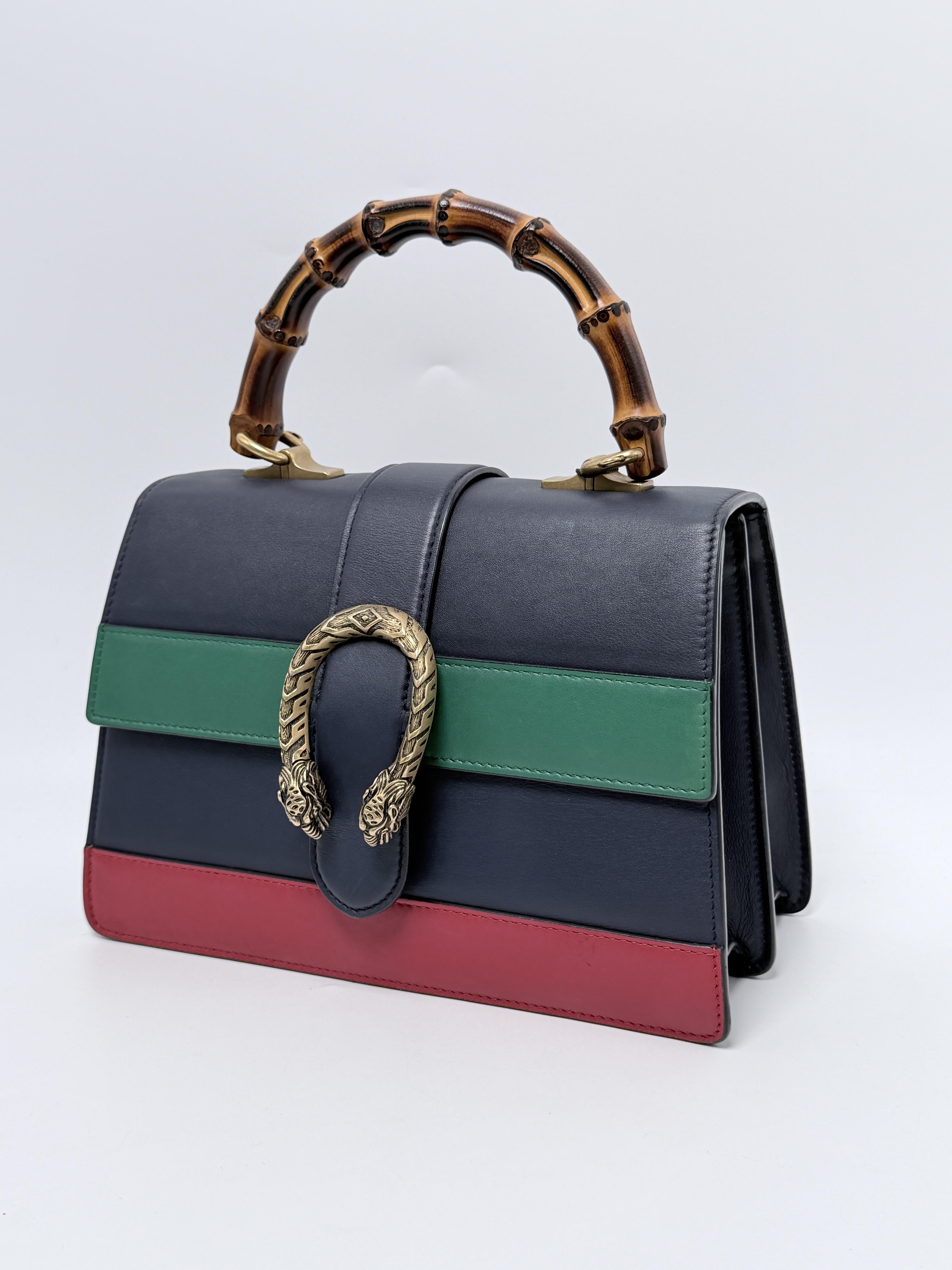 Dionysus Medium Bamboo Top Handle Bag Colorblock Tri Color JD1318GG