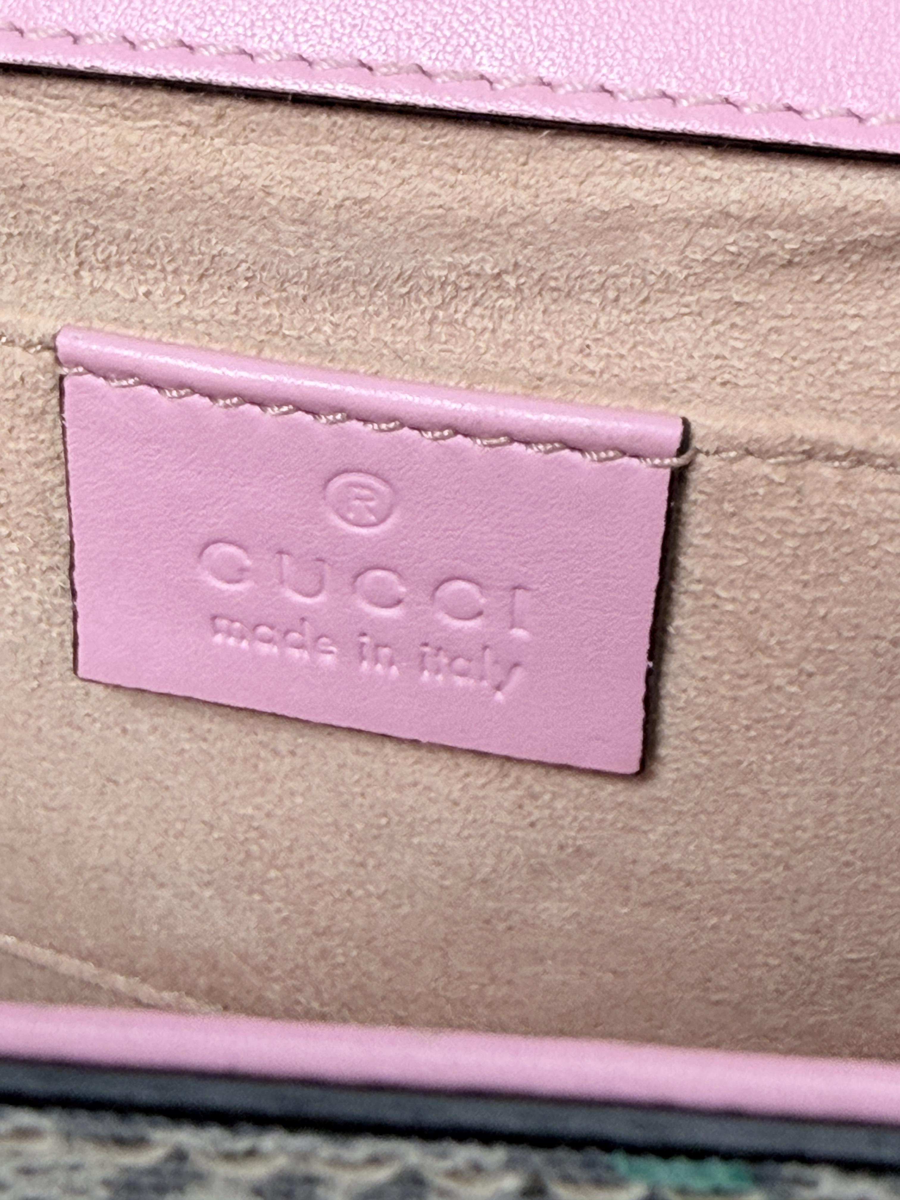 Padlock Shoulder Bag Small GG Supreme Strawberry Print Pink Leather JD1198GG