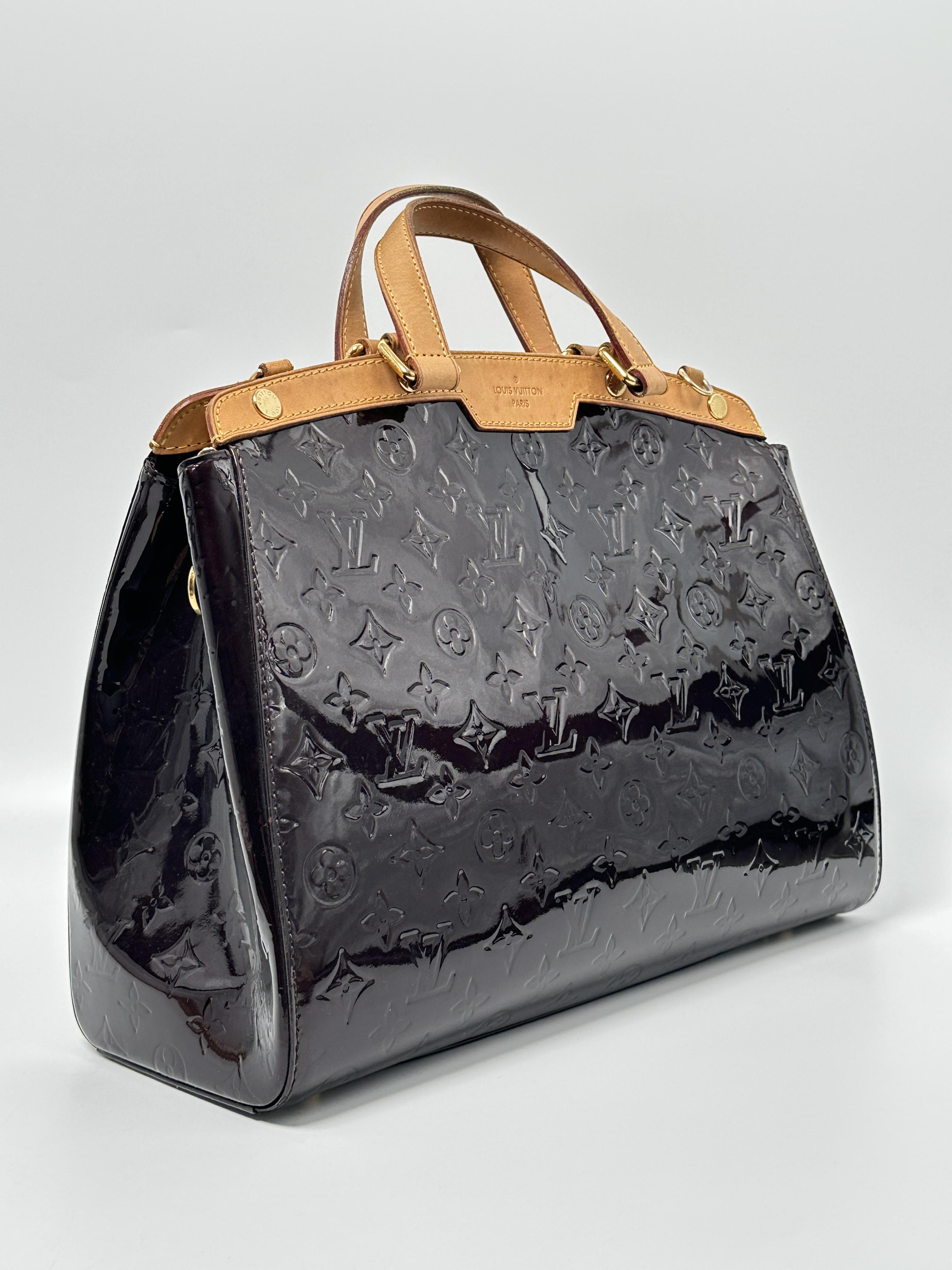 Pre-owned Louis Vuitton Leather Shoulder Bags Amarante Monogram Vernis Brea GM Shoulder Handbag With Strap JA606LV