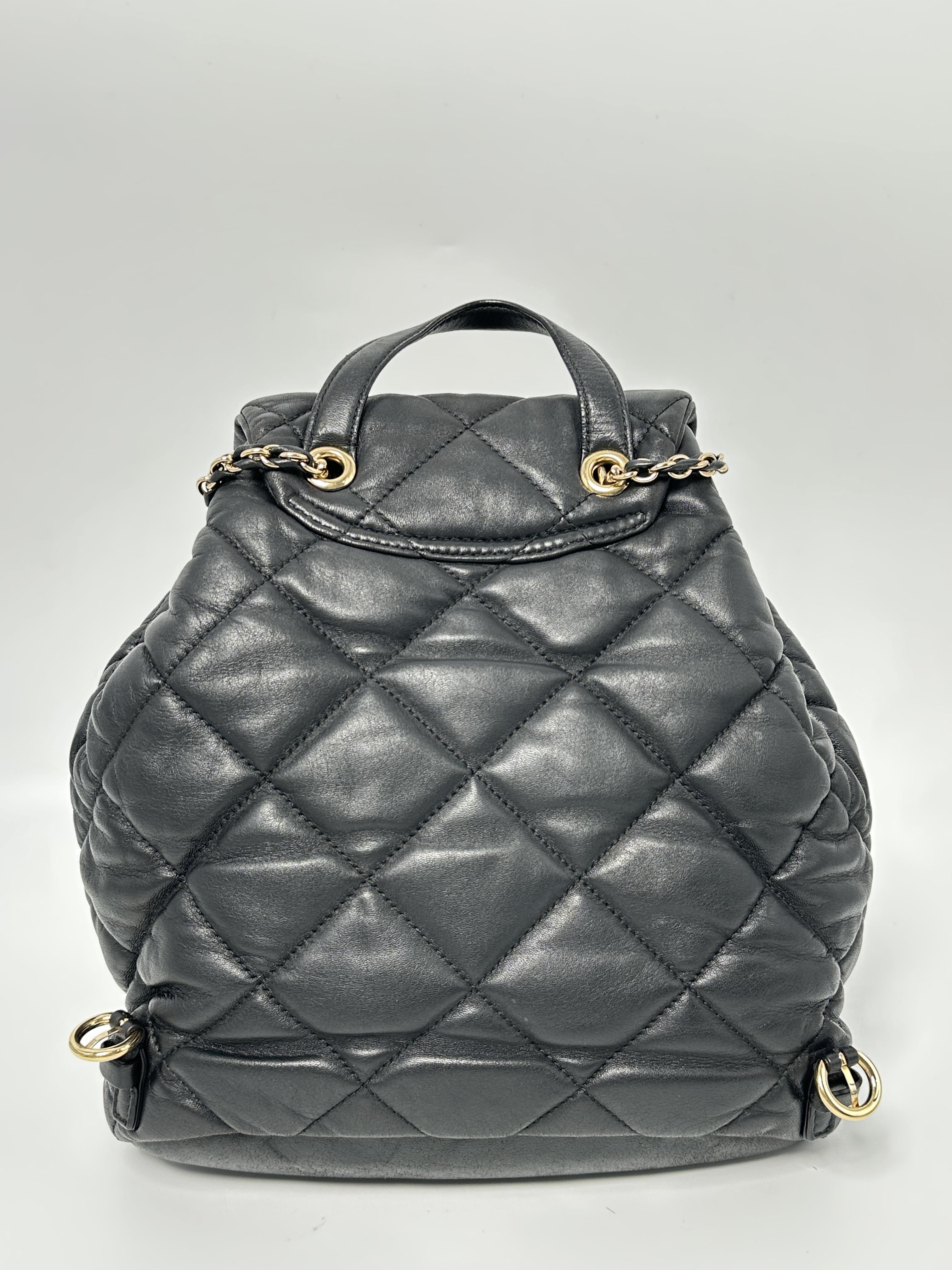 Black Quilted Backpack JD660FG