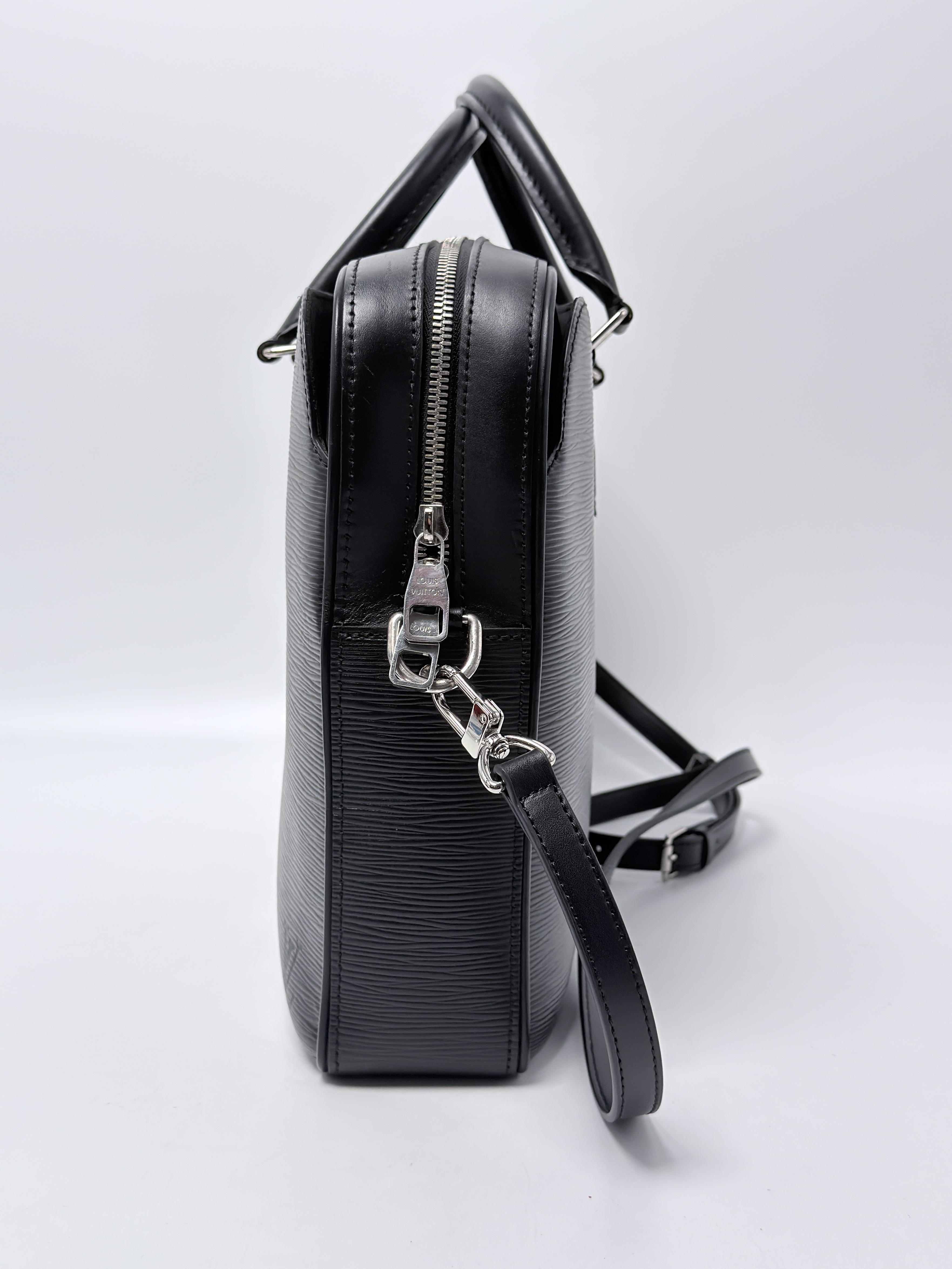 Dandy Briefcase MM Epi Black Crossbody Laptop Bag JD1637LV