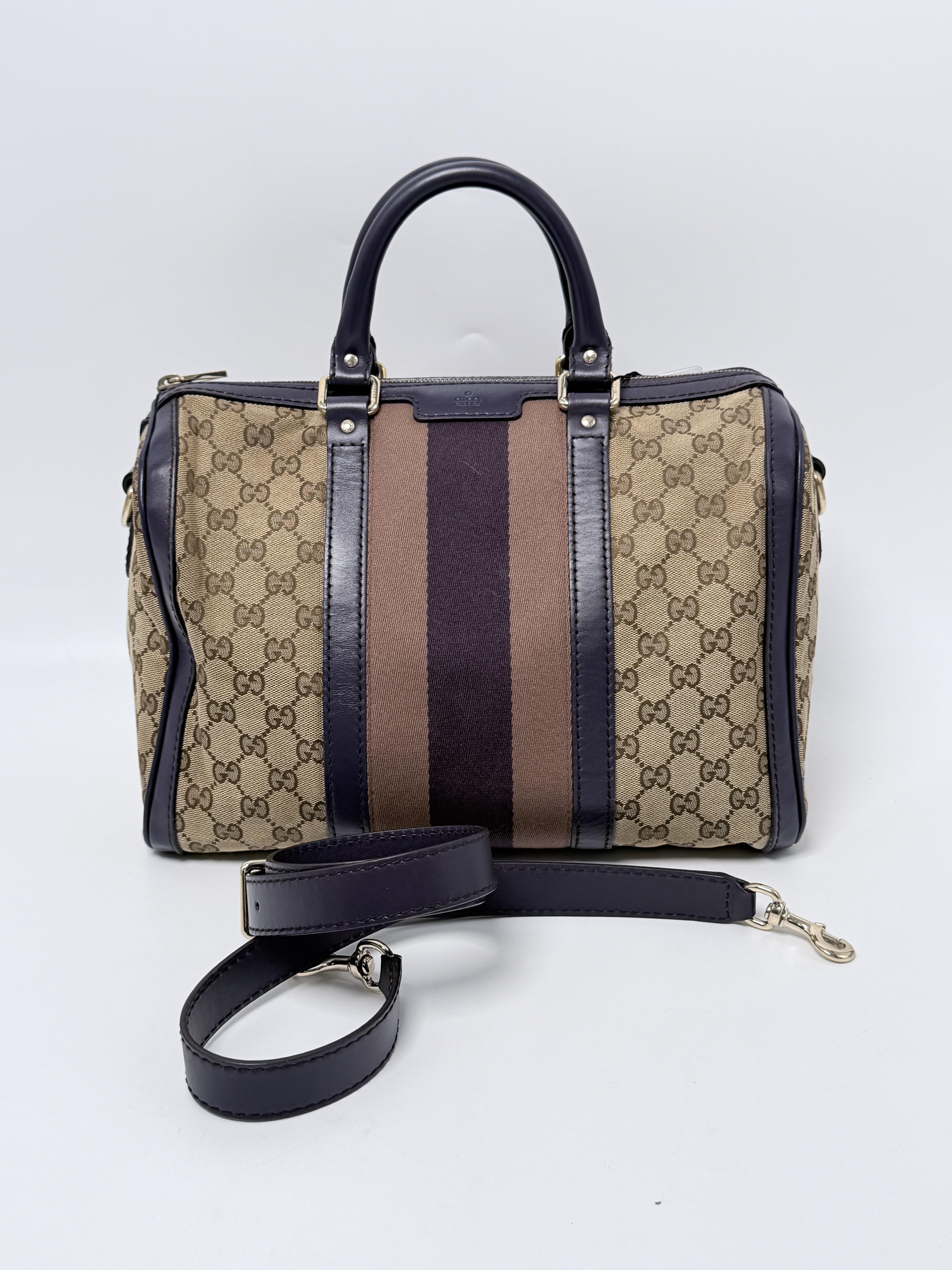GG Vintage Web Medium Joy Boston Crossbody Shoulder Bag Handbag JD1070GG