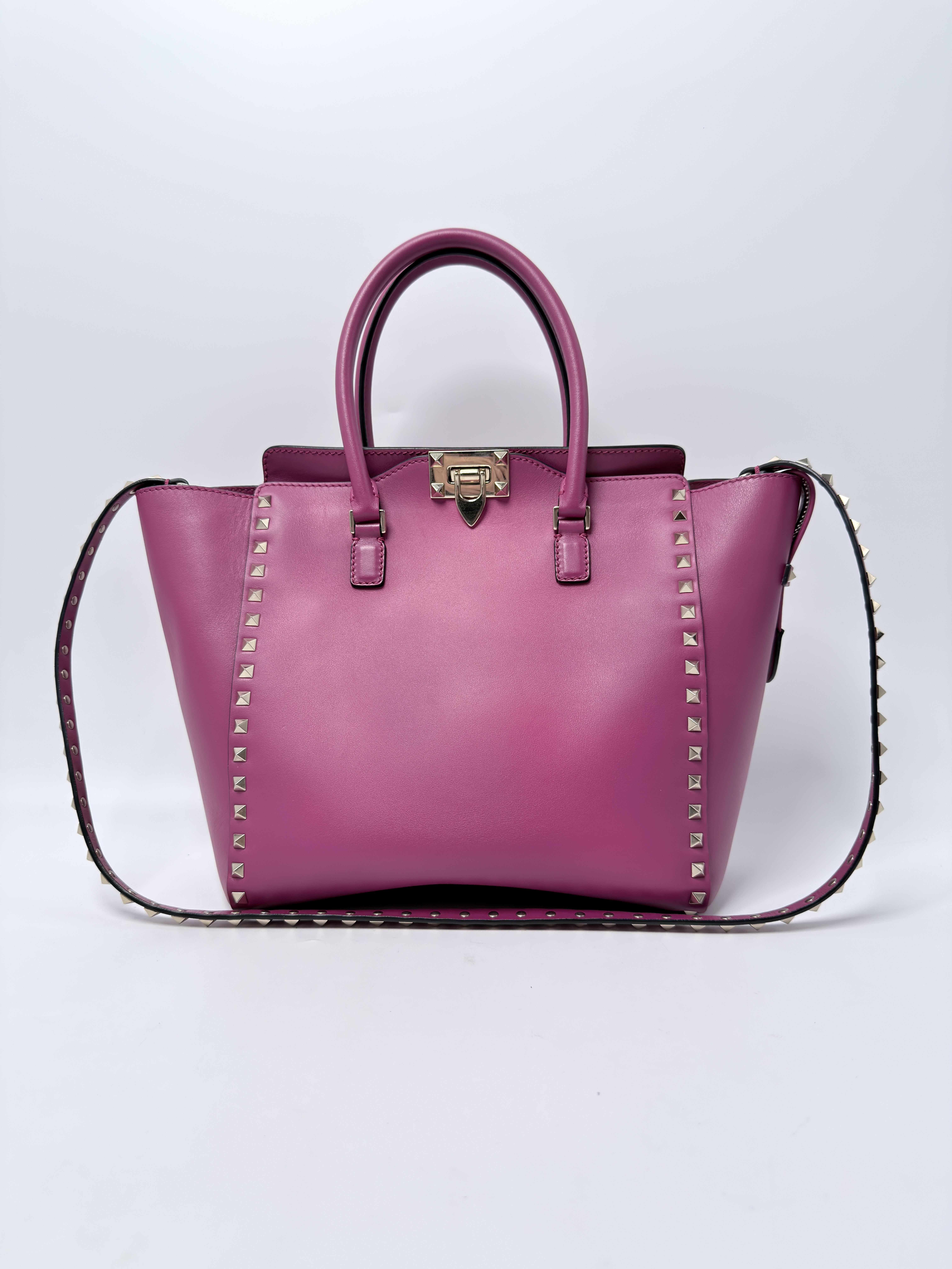 Garavani Rockstud Small Handle Tote Bag Pink Crossbody JD1573VL