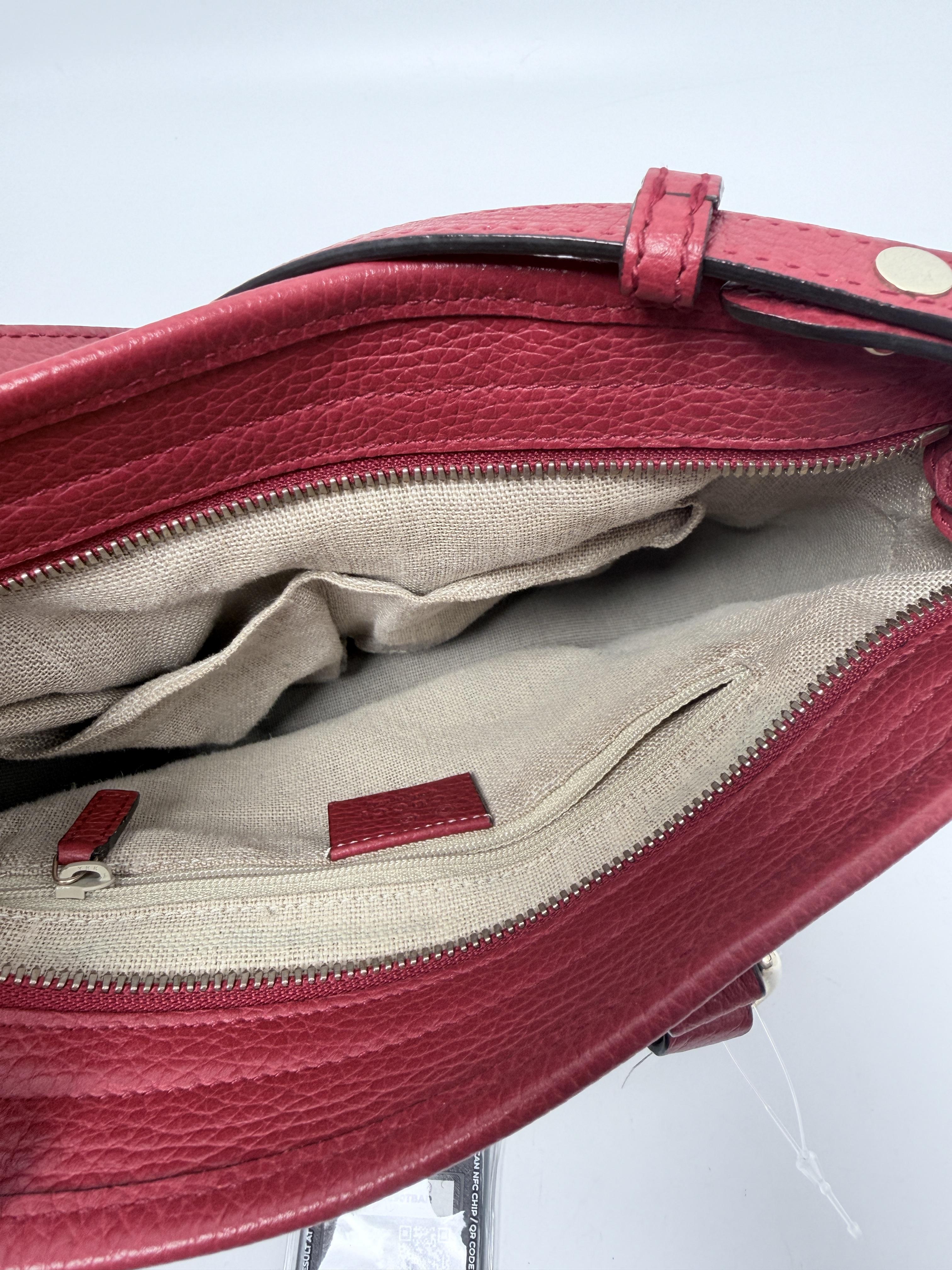 GG Canvas Small Bree Tote Bag with Red/Pink Trim XU012GG