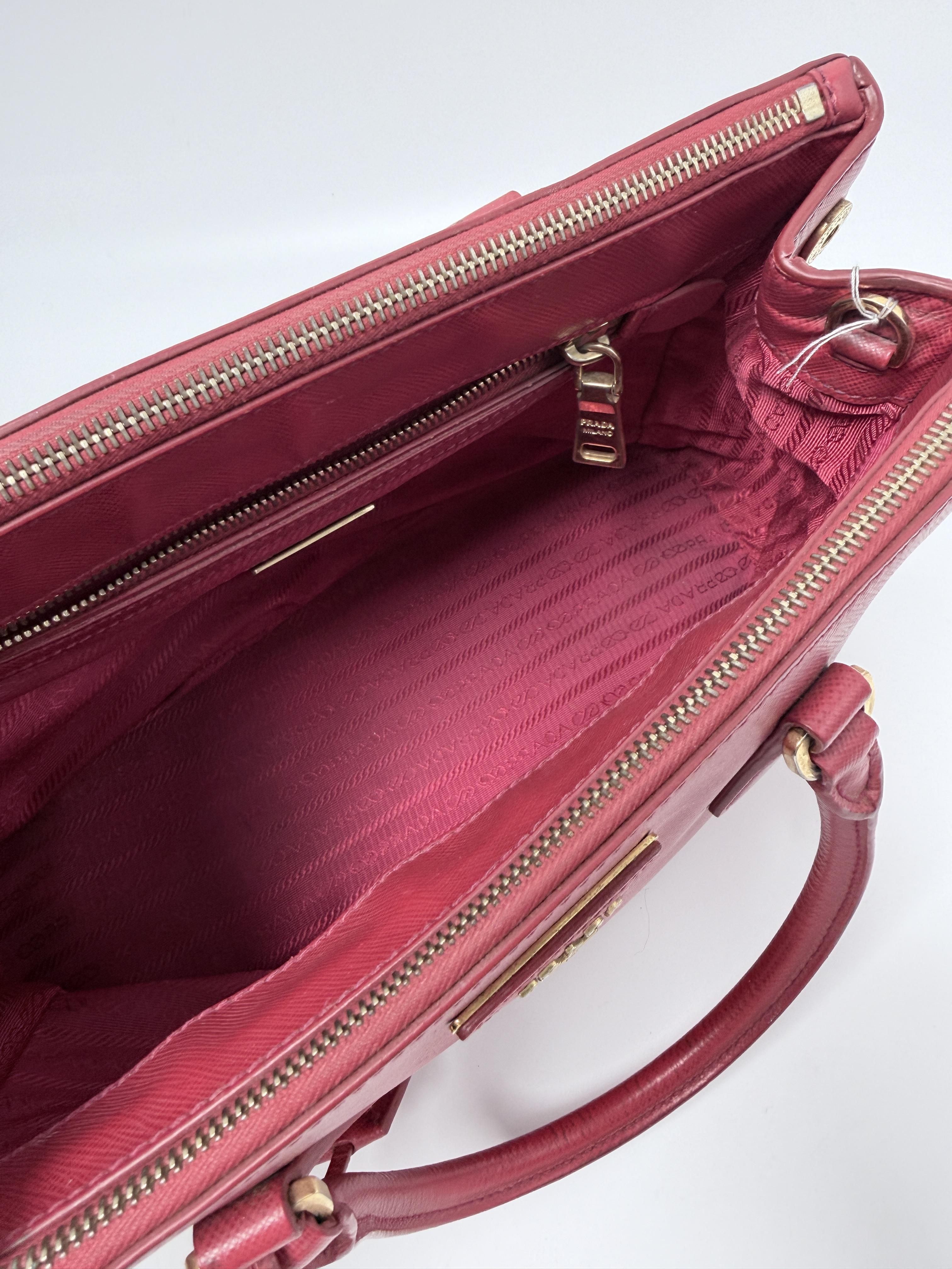 Pre-owned PRADA Leather Shoulder Bags Galleria Medium Double Zip Saffiano Tote Bag Crossbody Shoulder Handbag JA772PR