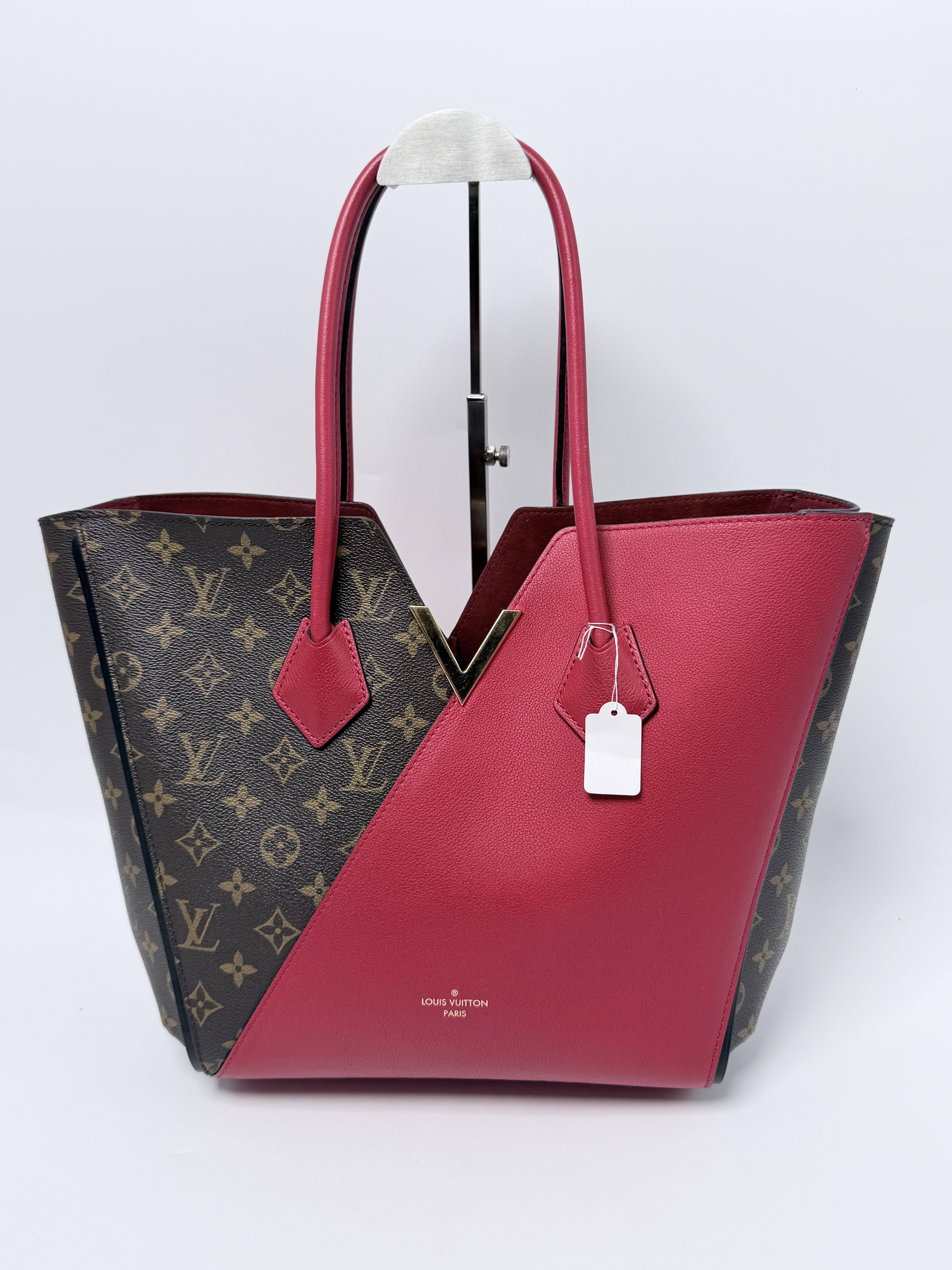 Kimono MM Red Leather Tote Bag Shoulder Handbag JE756LV
