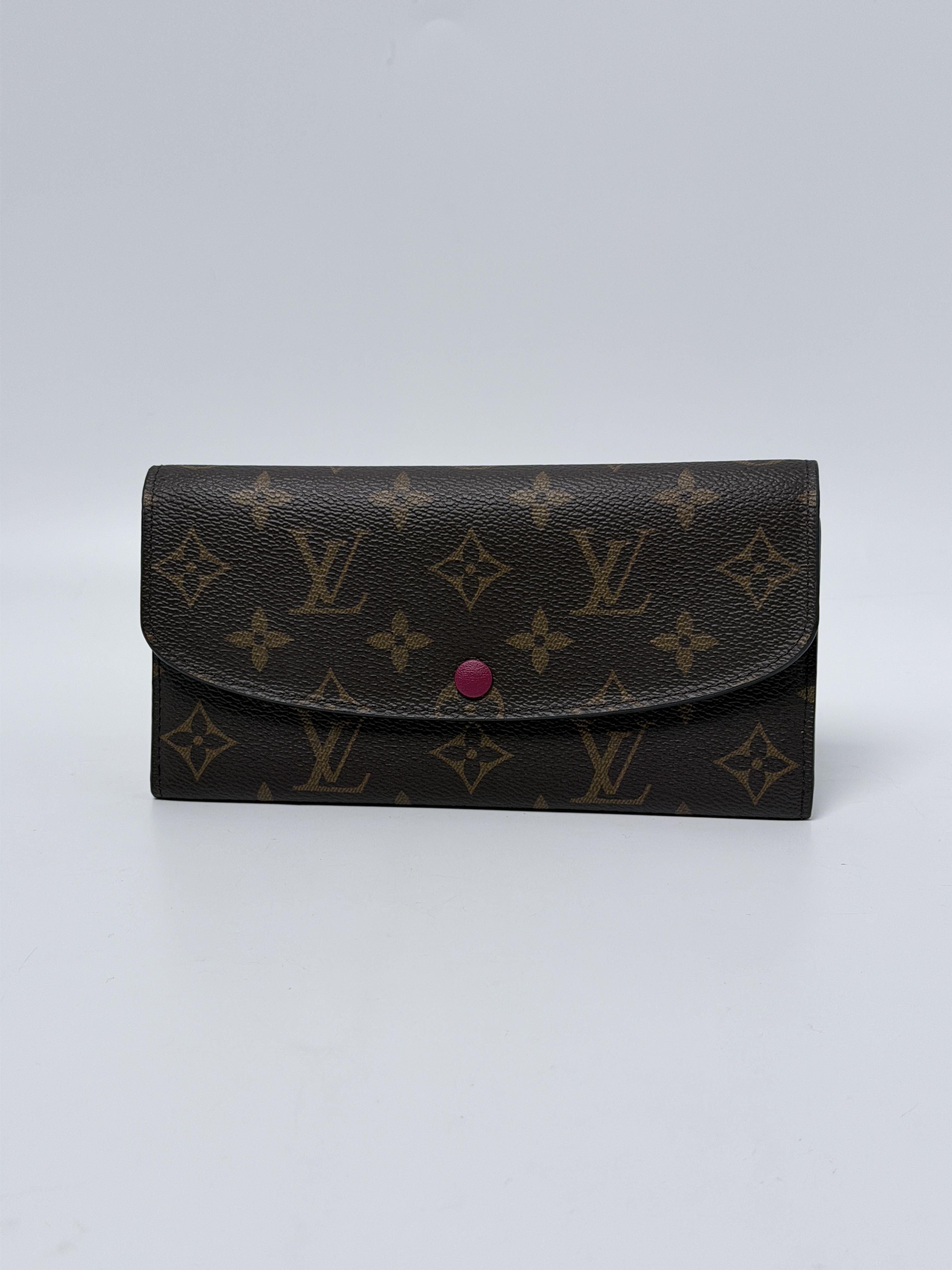 Monogram Canvas Emilie Flap Wallet Fuchsia Pink JD1203LV