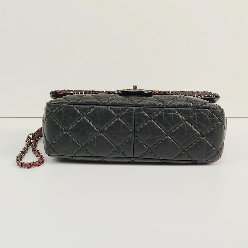 Pre-owned CHANEL Multicolor Tweed and Quilted Calfskin Leather with Aged Ruthenium Hardware Shoulder Bags Coco Handle Flap Bag in Tweed and Calfskin CC15 23438917 B6