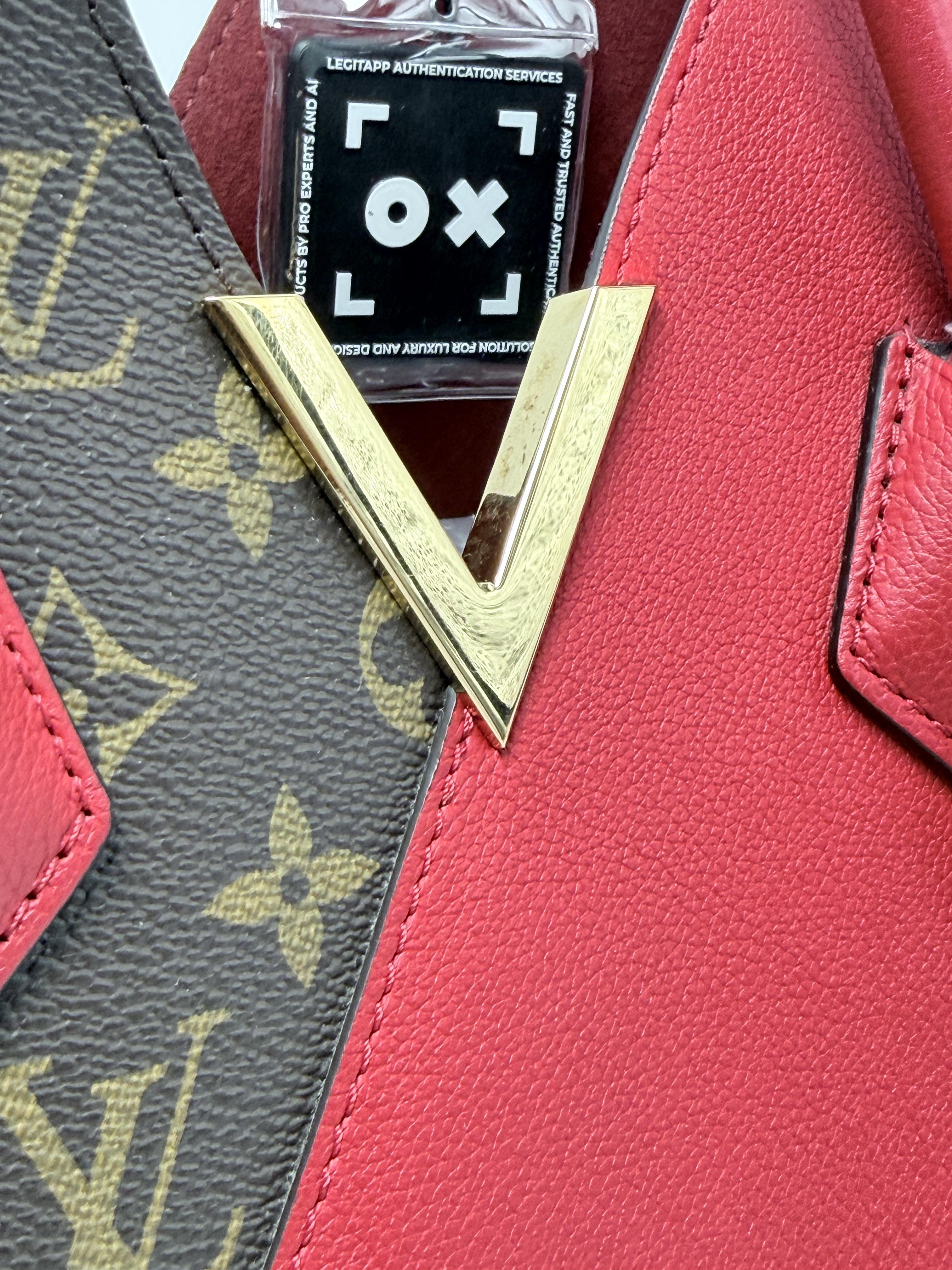 Kimono MM Red Leather Tote Bag Shoulder Handbag JE756LV