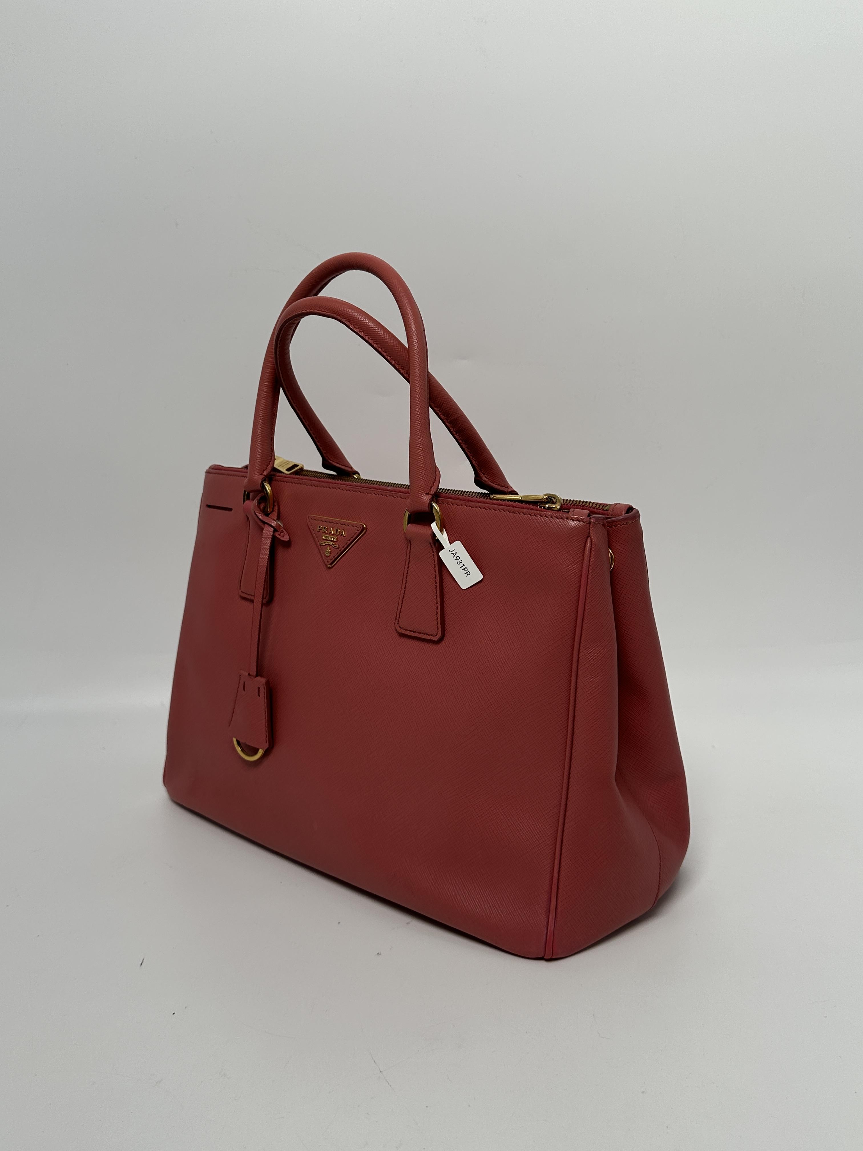 Pre-owned PRADA Saffiano Leather Tote Bags Galleria Double Zip Tote Bag Authentic JA931PR