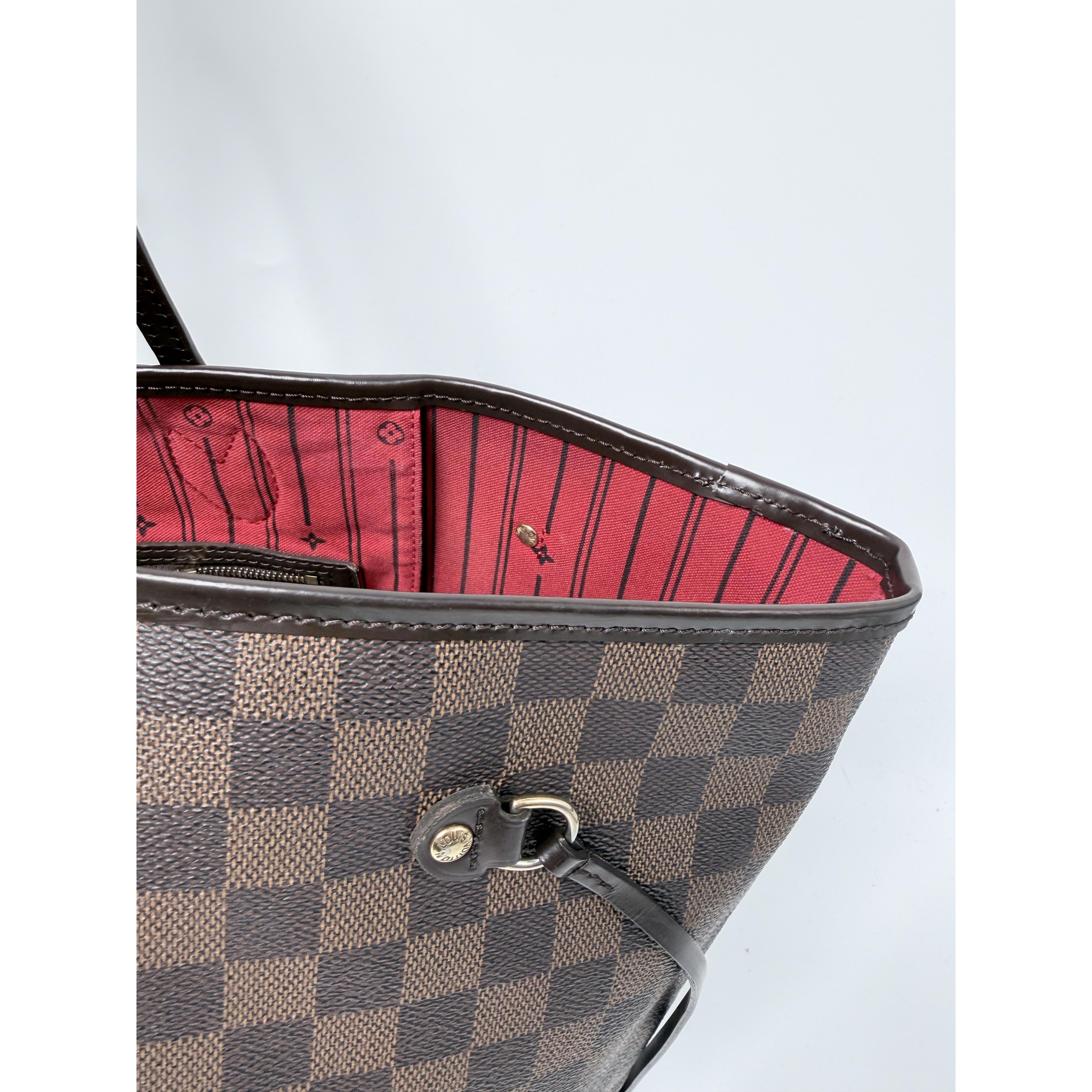 Pre-owned Louis Vuitton Canvas Tote Bags Damier Ebene Neverfull GM Shopper Tote Bag Top Handle Handbag JF02LV
