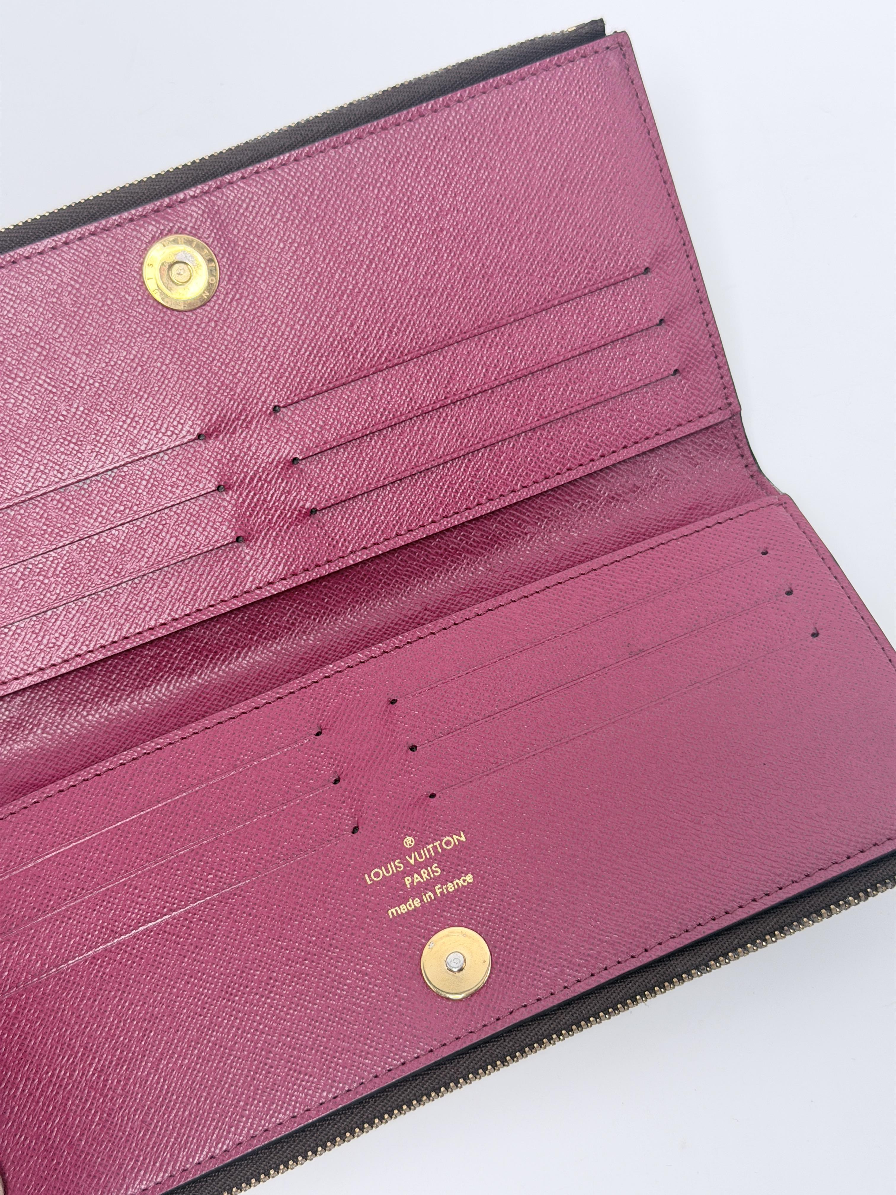 Monogram Adele Long Wallet Fuchsia Pink Zip Clutch JD1452LV