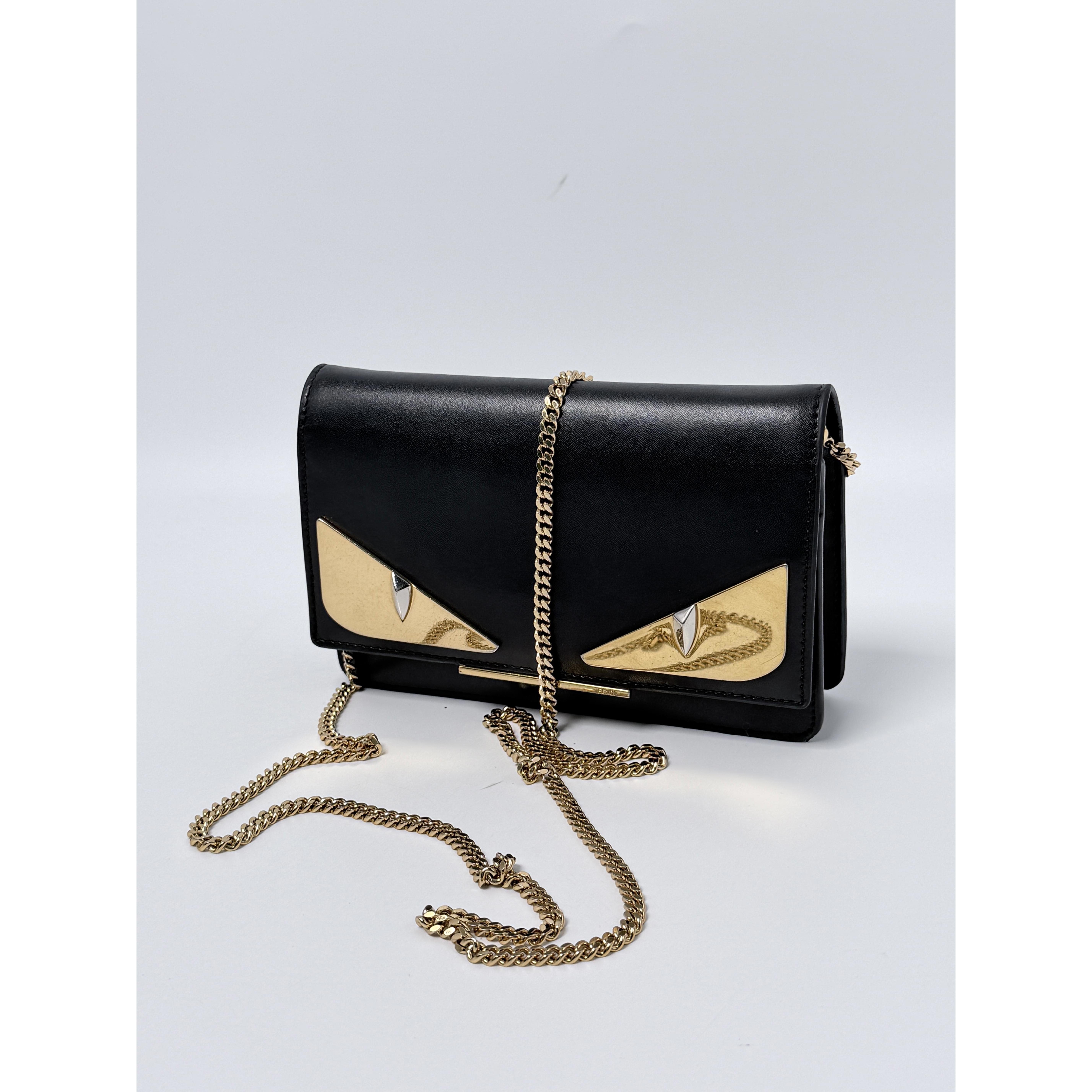 Black Bugs Monster Eye Wallet On Chain Crossbody Shoulder Bag JD0150FD