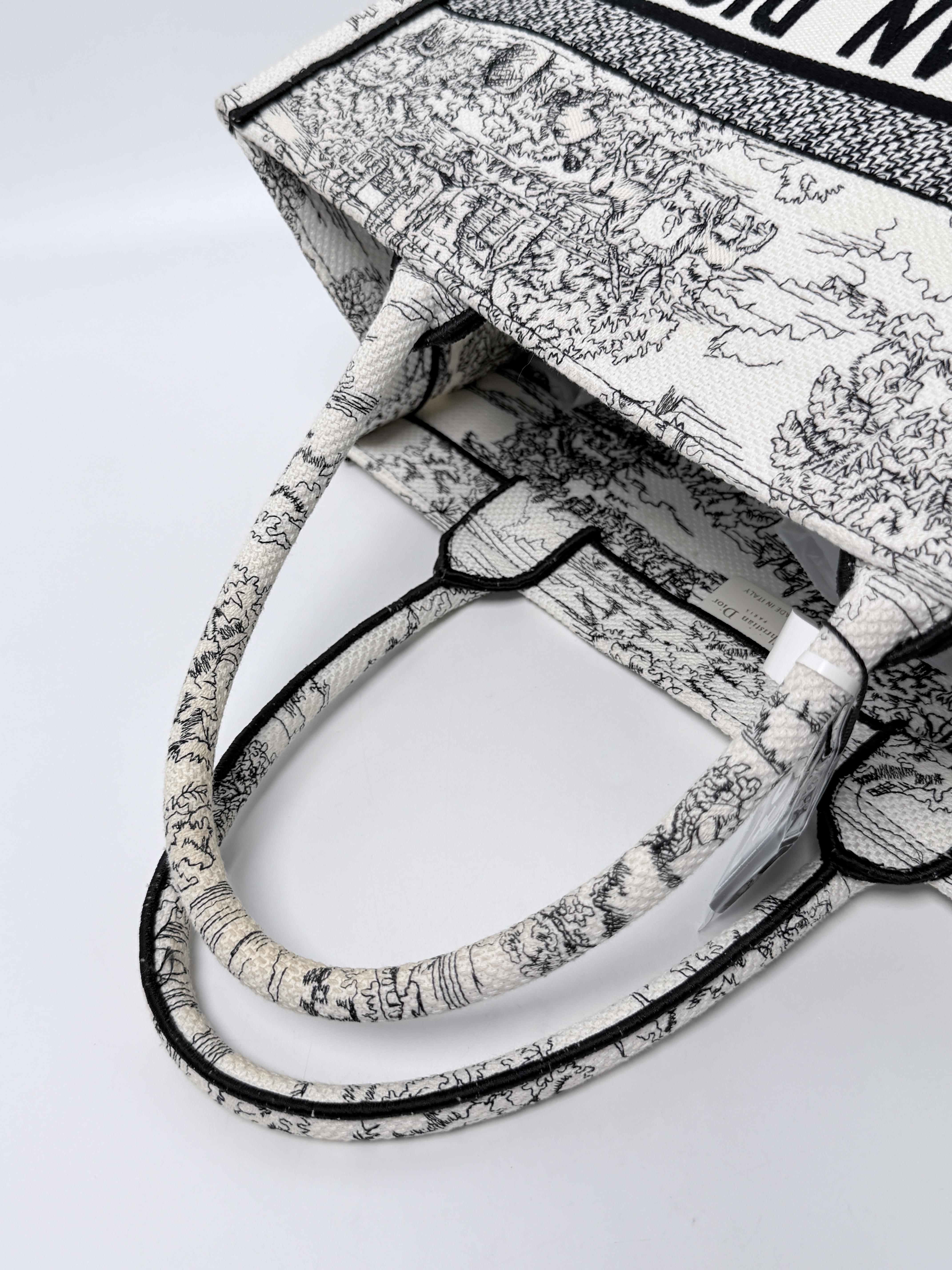 Medium Book Tote Bag Plan de Paris Embroidered Handle Handbag JA1393DR