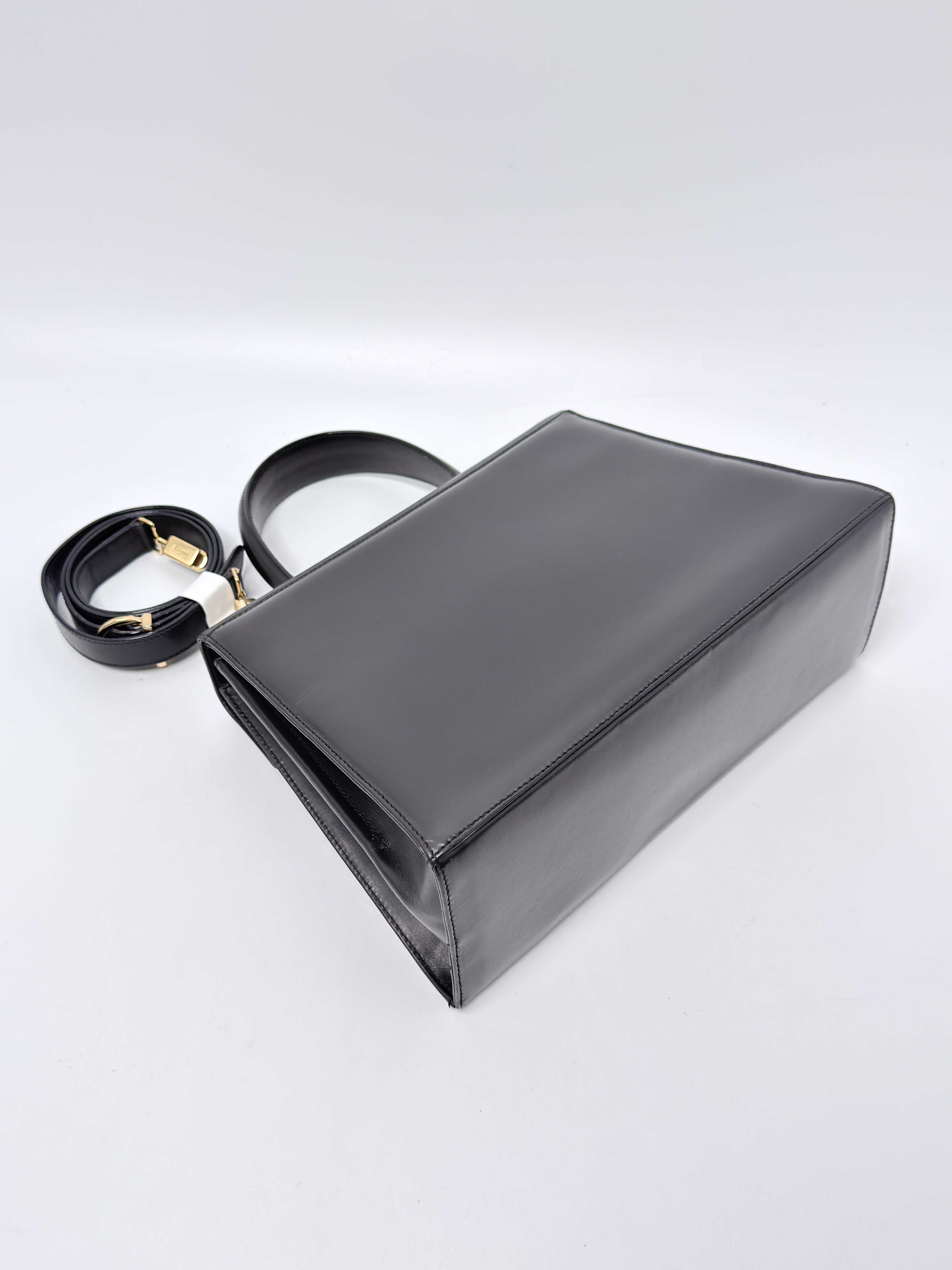 Vintage Gancini Kelly Top Handle Bag Black JD1687FG
