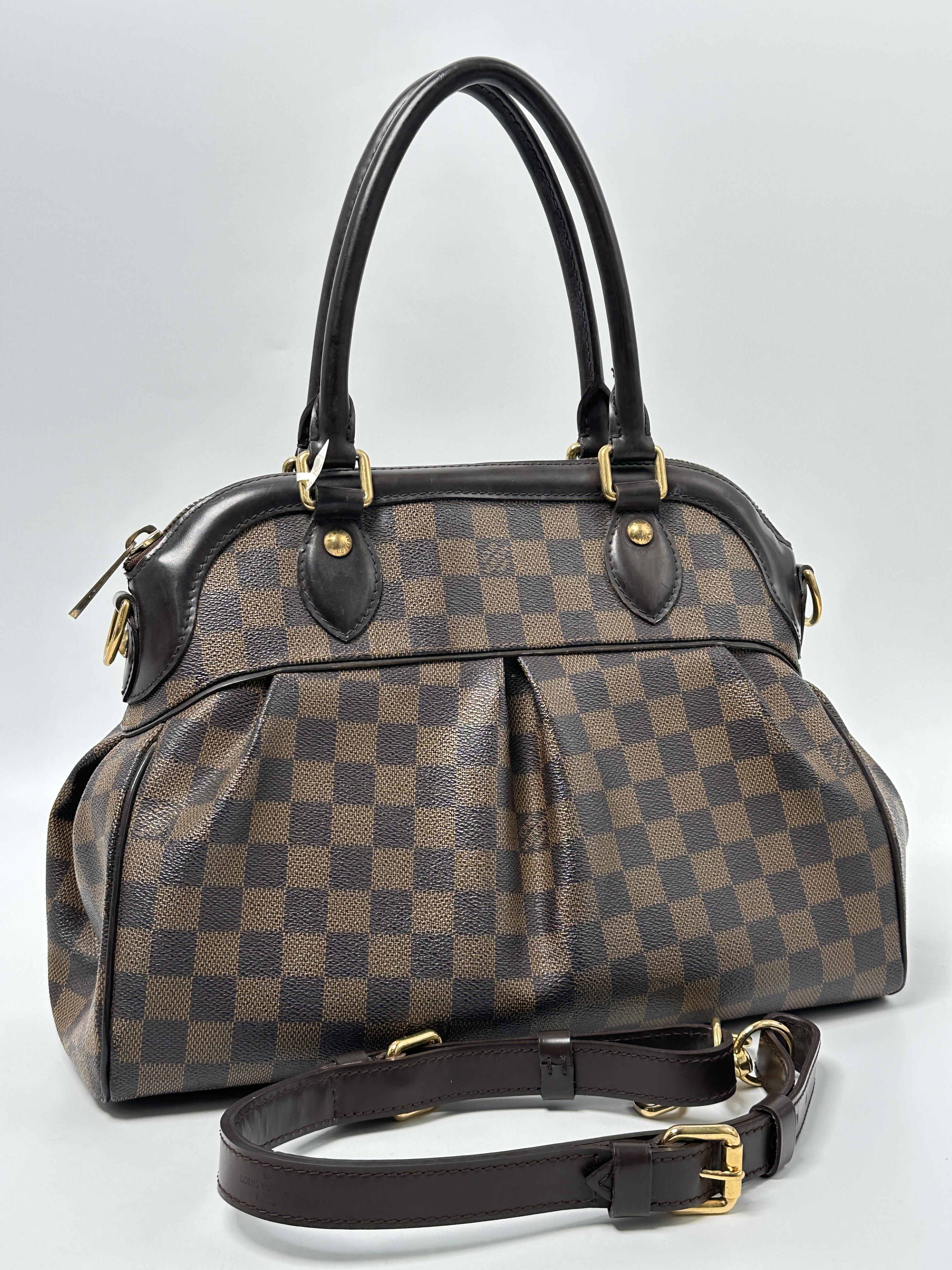 Damier Ebene Trevi PM Top Handle Bag Shoulder Handbag JA636LV