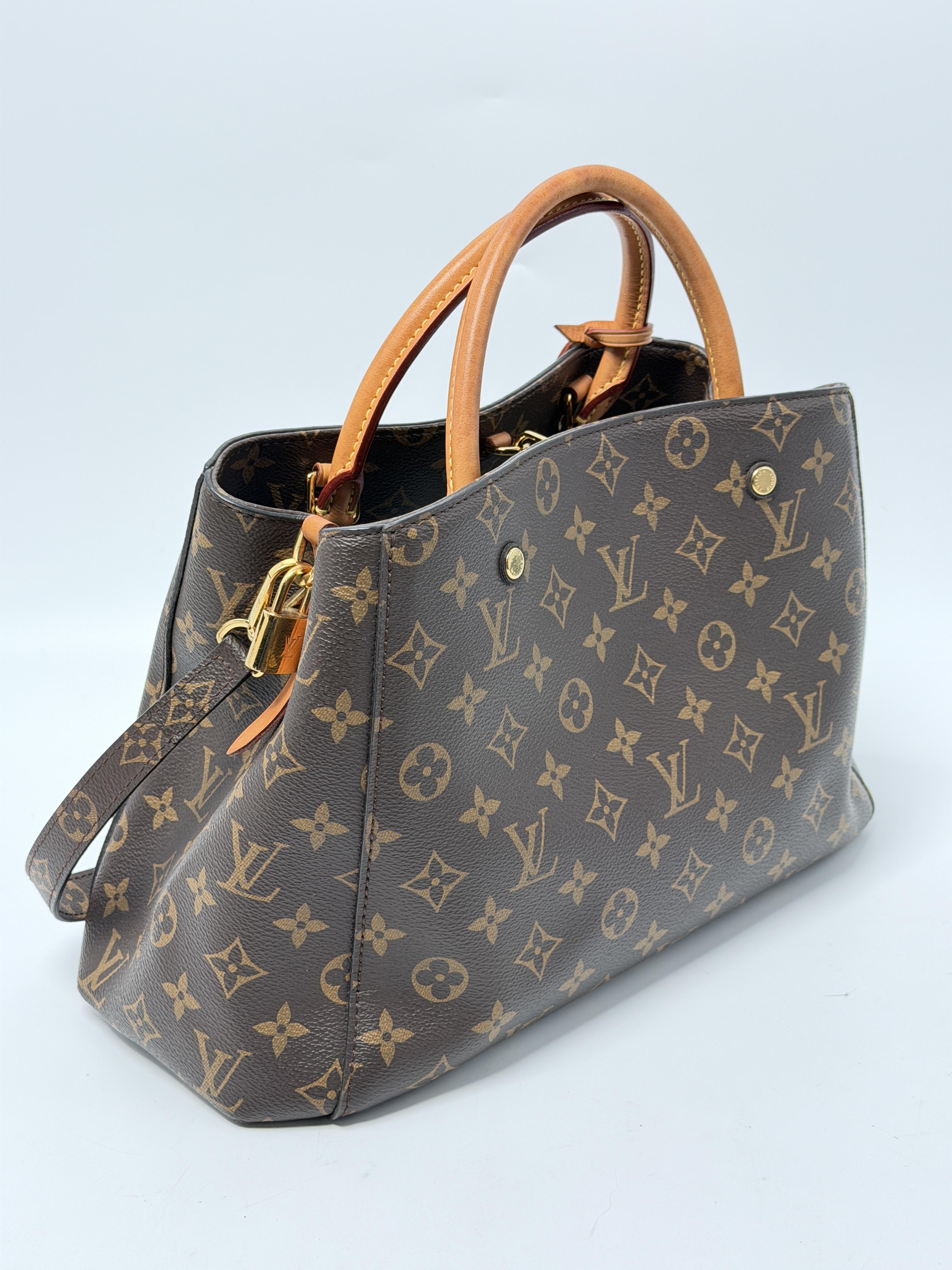 Monogram Montaigne GM Satchel Bag Shoulder Handbag JE802LV