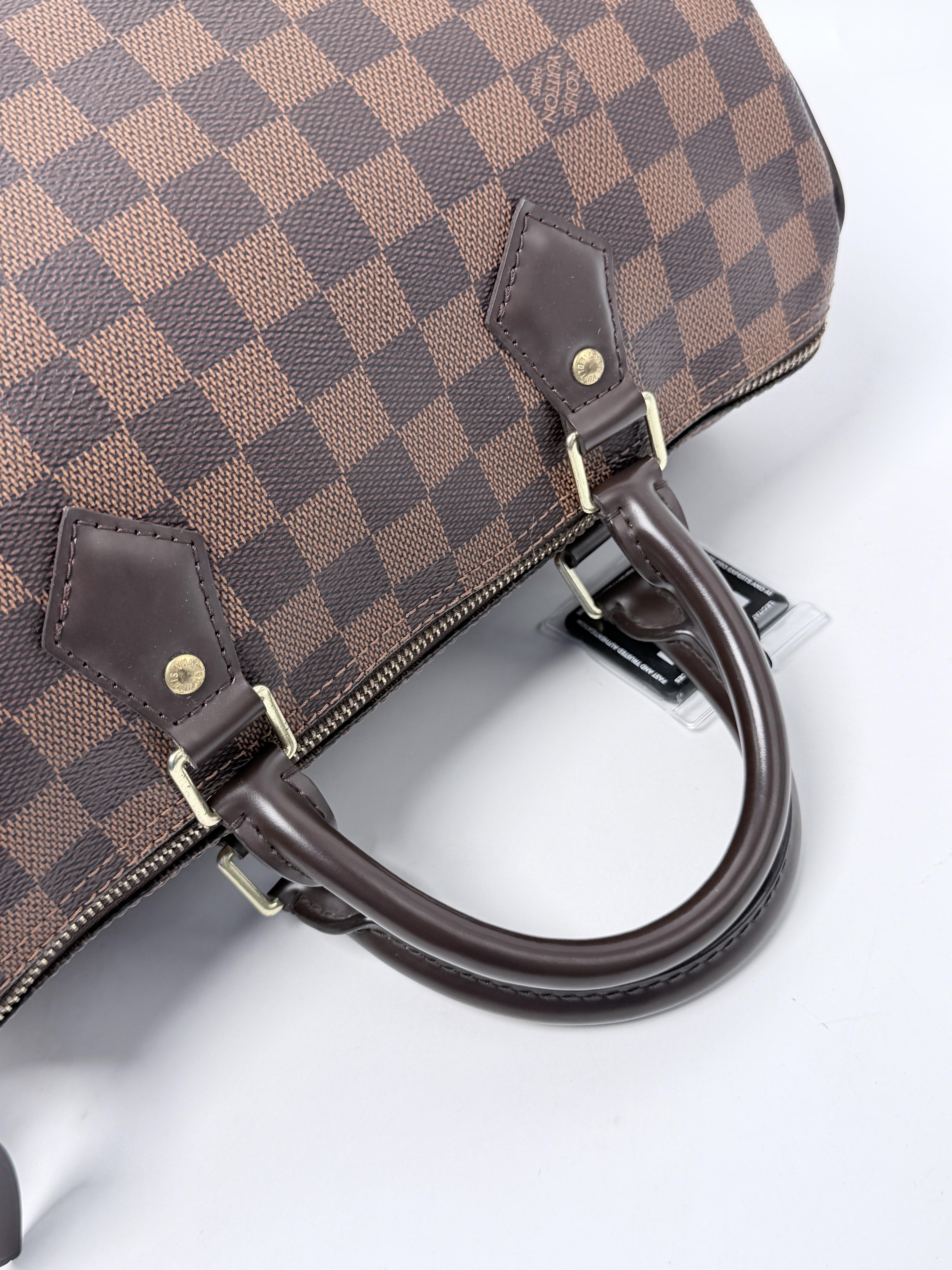 Damier Ebene Speedy 30 Top Handle Bag Shoulder Handbag JA1418LV