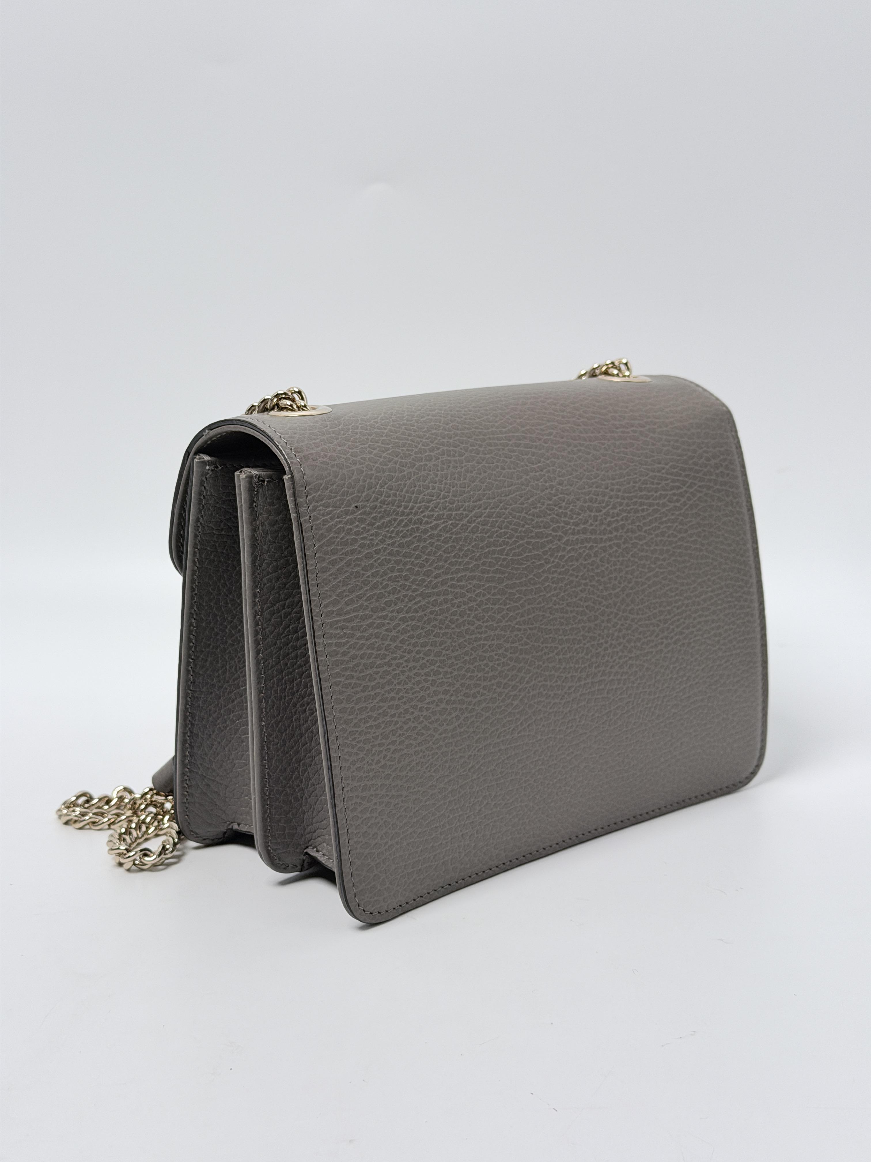 Grey Dollar Interlocking G Chain Shoulder Handbag Crossbody Bag JP003GG